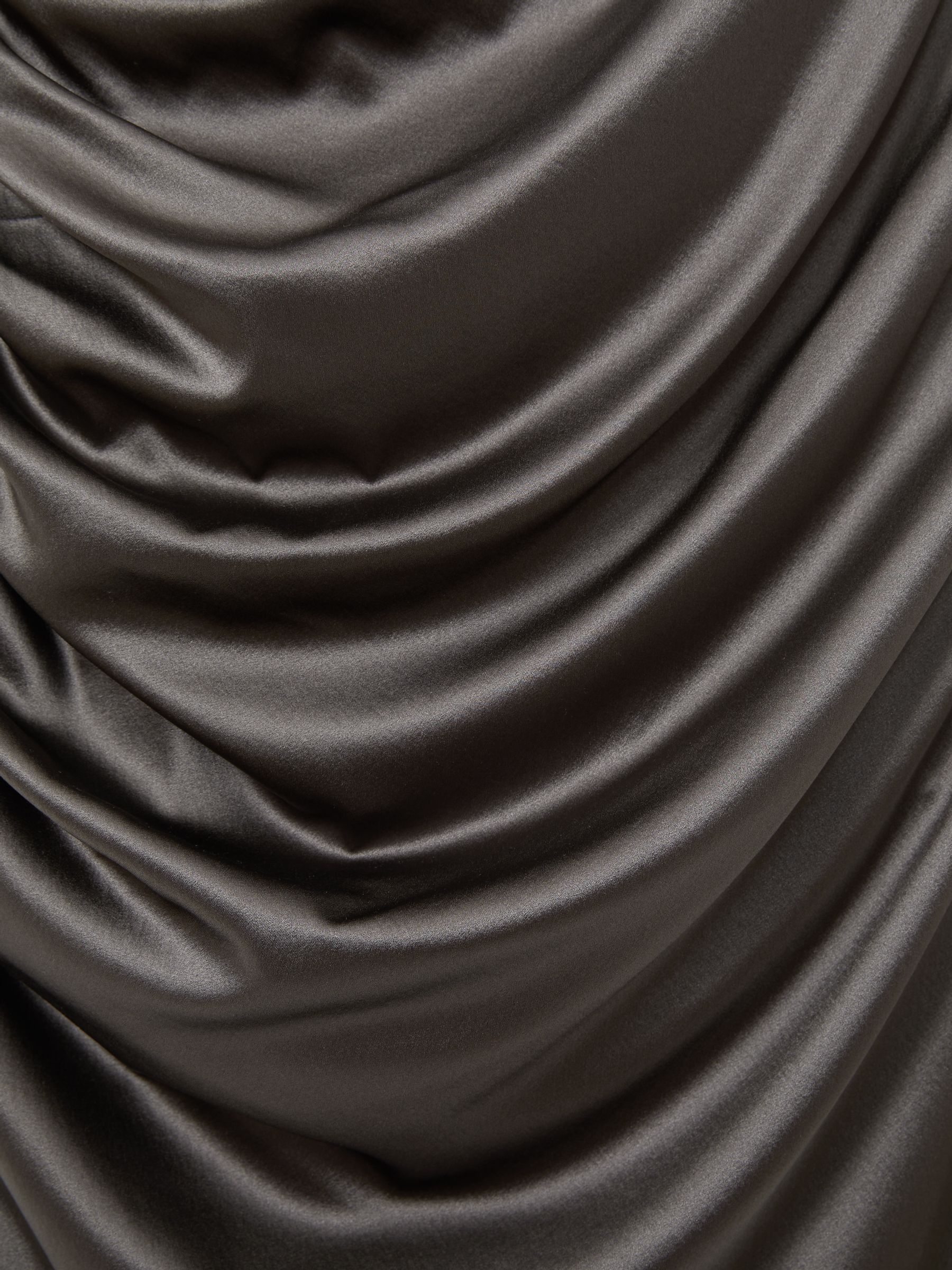 Atelier Ruched Silk-Blend Satin Dress in Silver