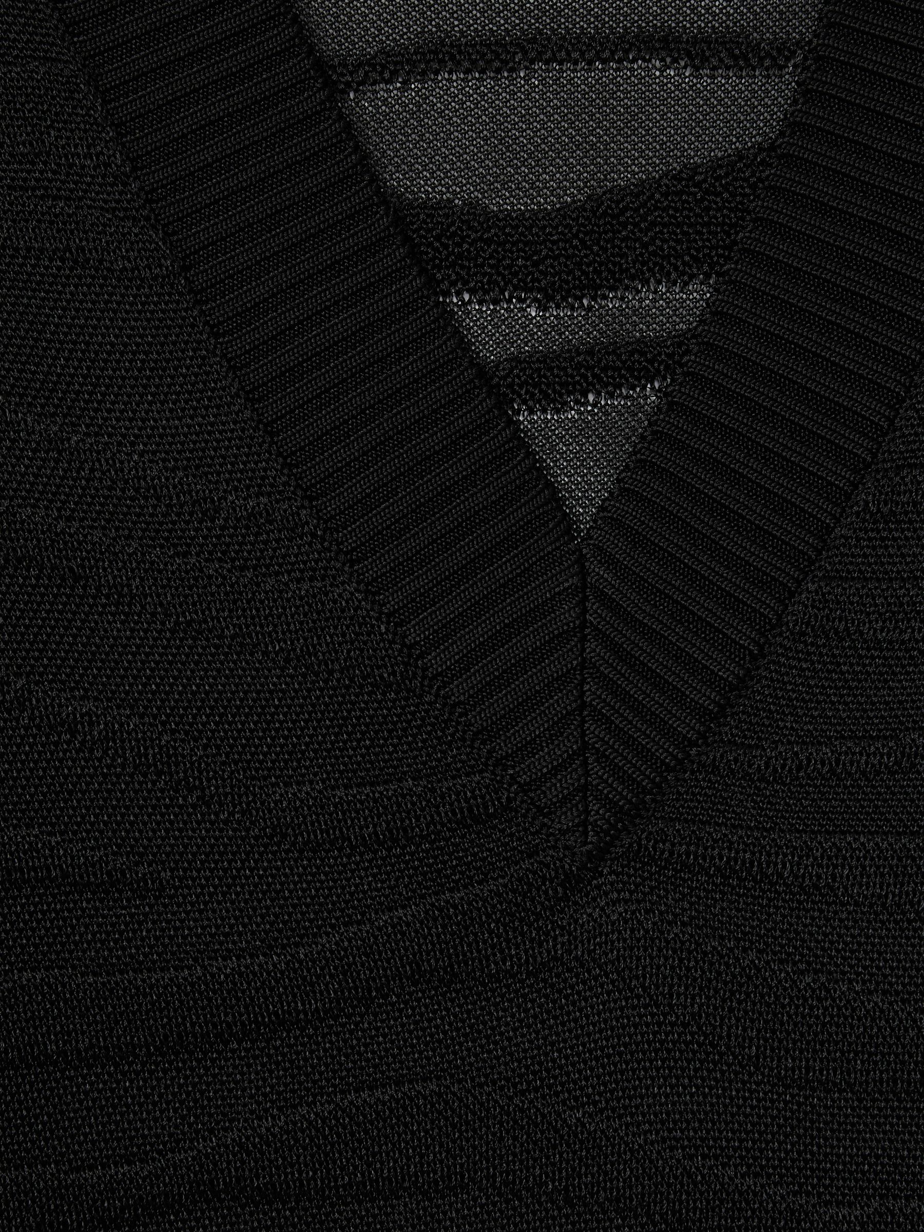 Striped V-Neck Jumper in Black