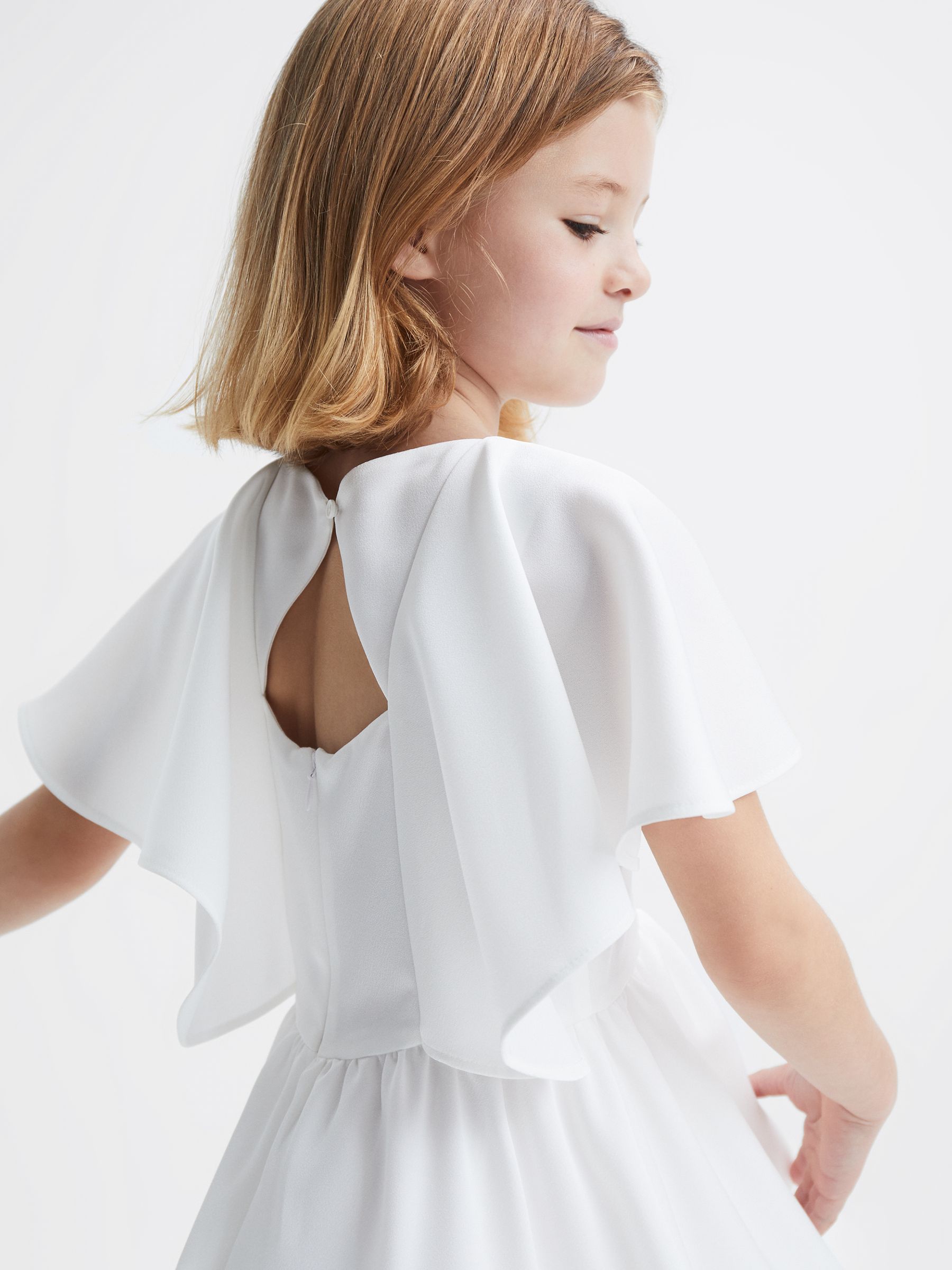 9-12 yrs Satin Midi Dress in Ivory