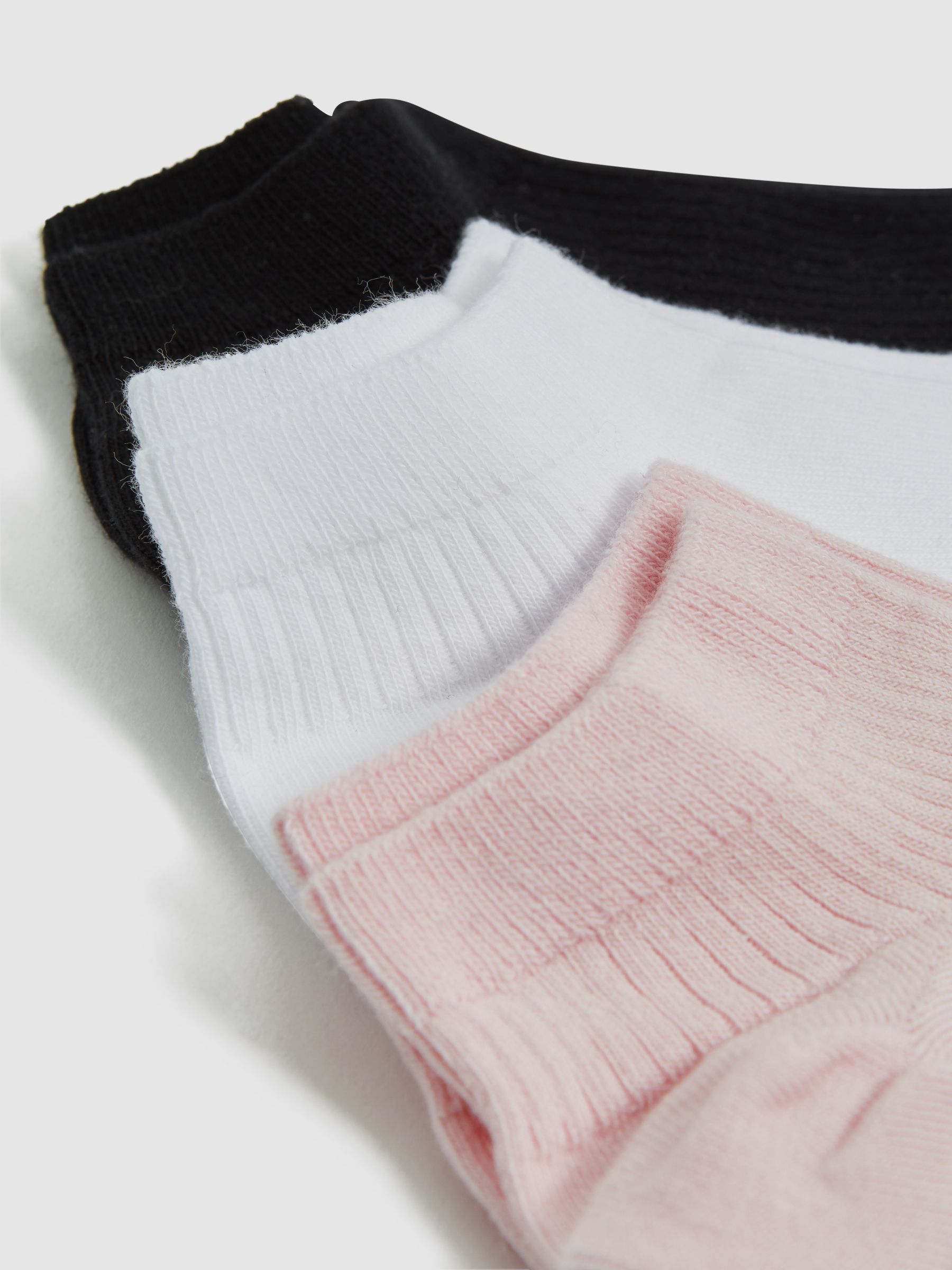 3 Pack of Trainer Socks in Black/Blush