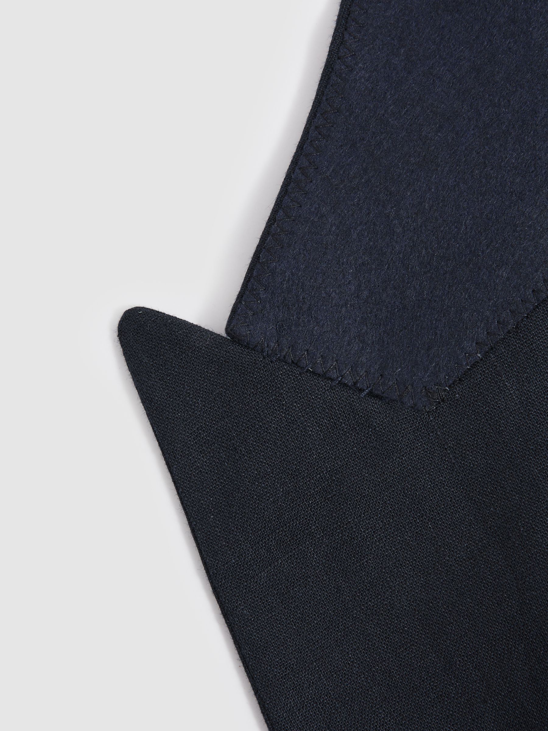 Double Breasted 100% Linen Slim Fit Blazer in Navy