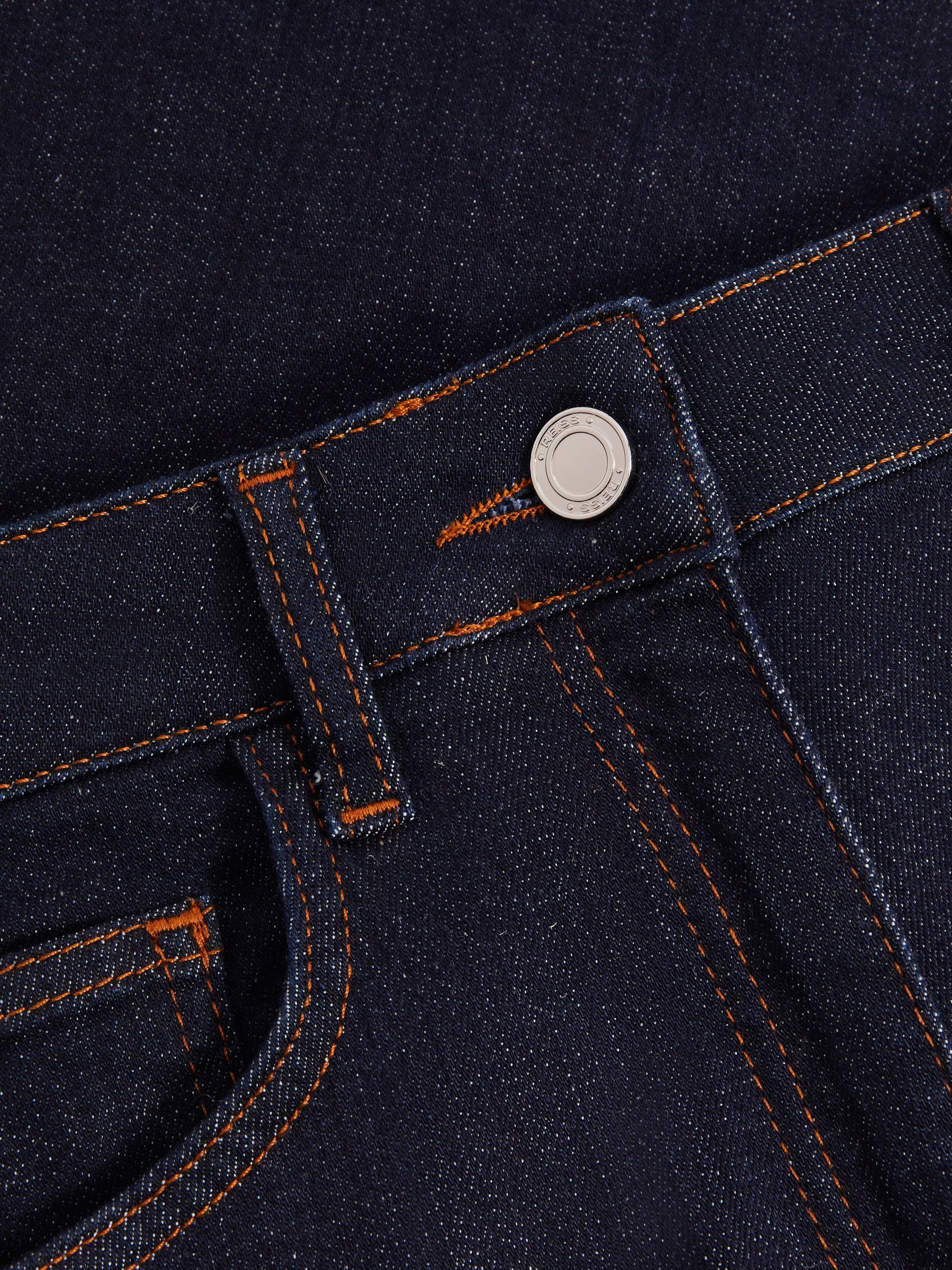 Petite Mid-Rise Flared Jeans in Dark Blue