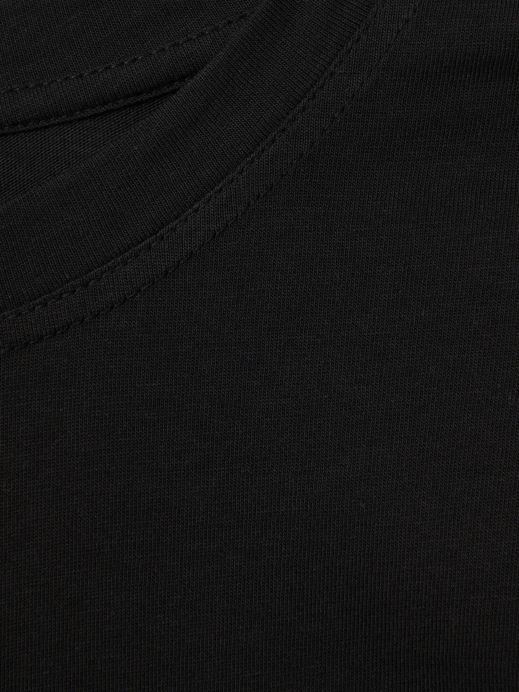 Cotton Capped Sleeve T-Shirt in Black