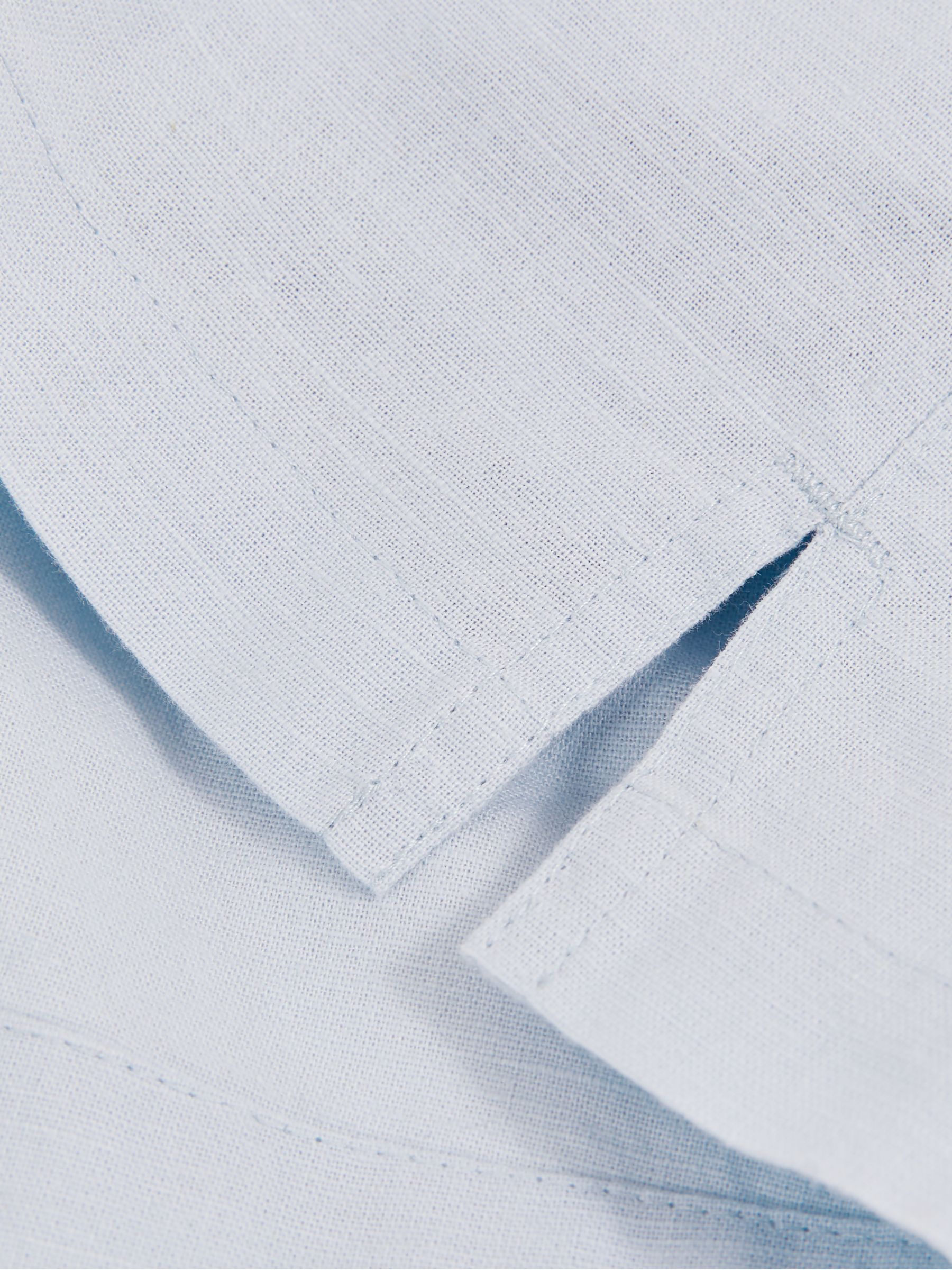 13-14 yrs Cotton-Linen Drawstring Shorts in Soft Blue