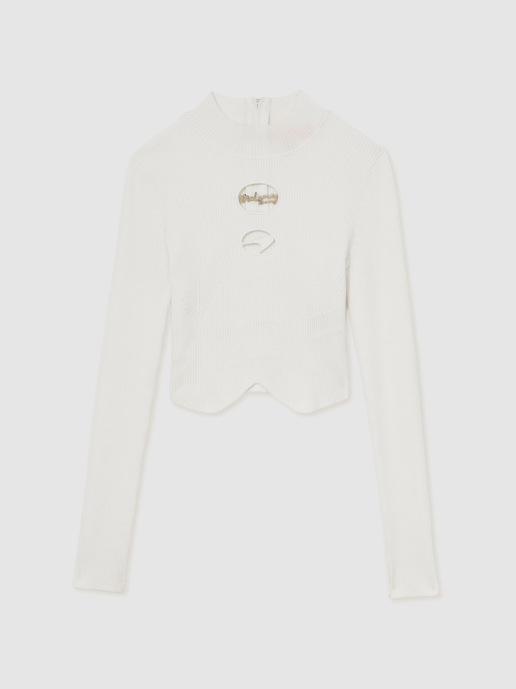 McLaren F1 Team Cut-Out Knit Crop Top in White