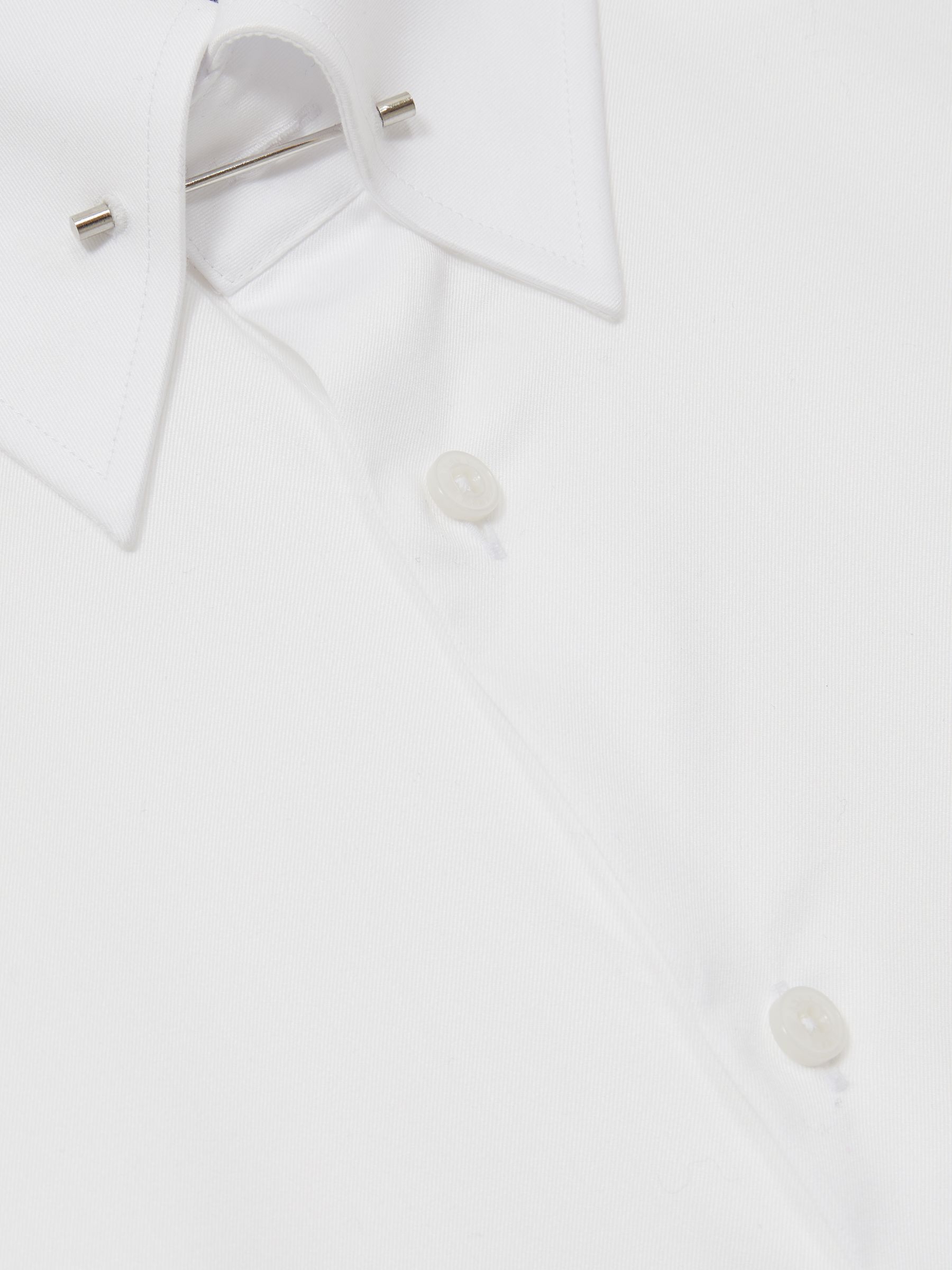 Regular-Fit Cotton Pin-Collar Shirt in White