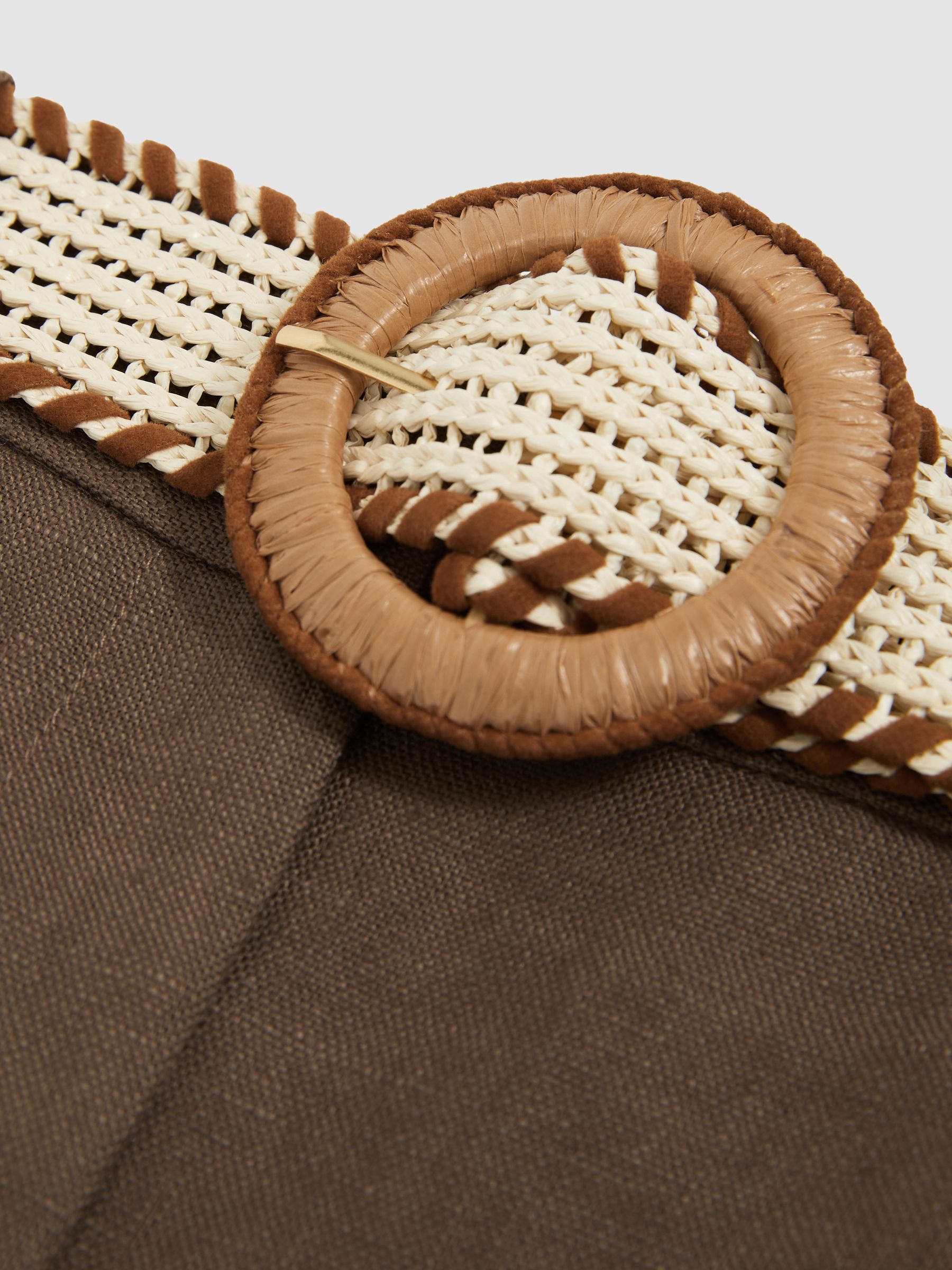 Petite Linen Belted Tapered Trousers in Mink Neutral