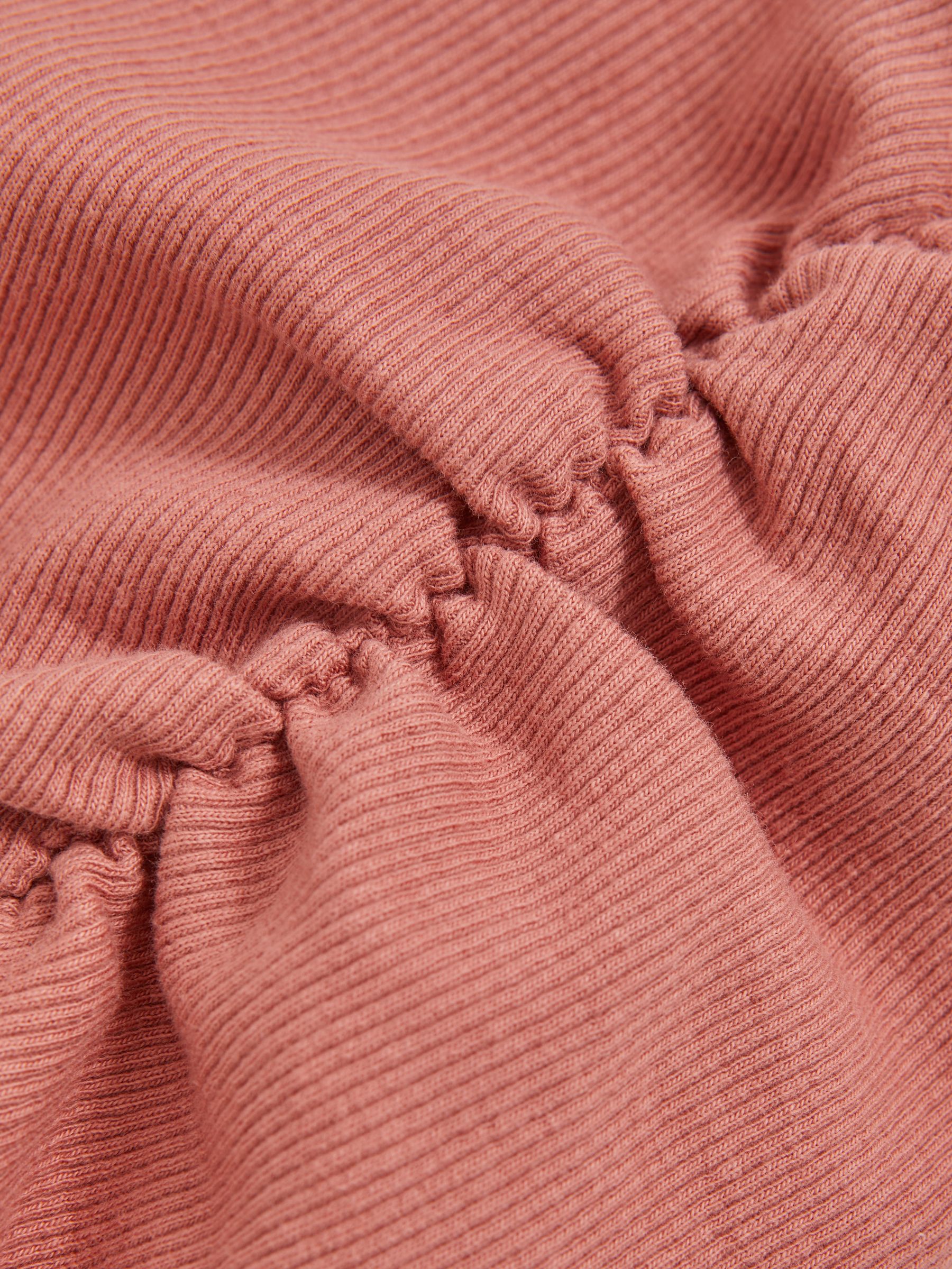 9-13 yrs Cotton Ruched Long-Sleeve T-Shirt with Stretch in Rose