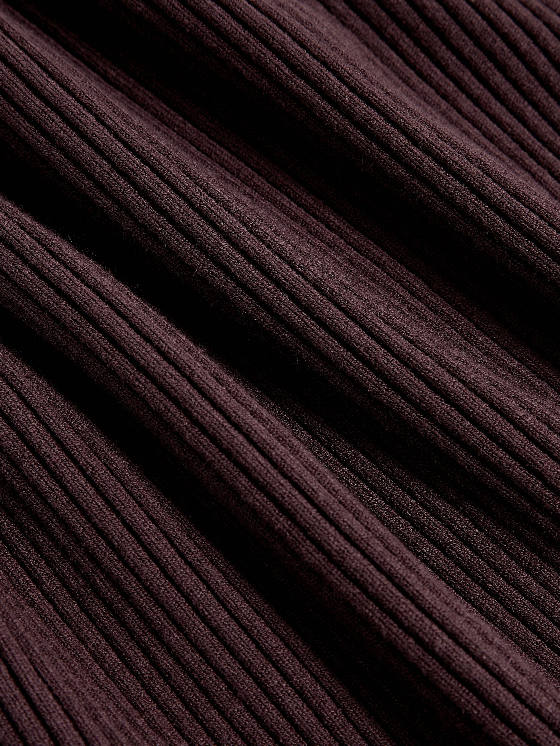 Asymmetric Draped Knitted Jumper in Plum