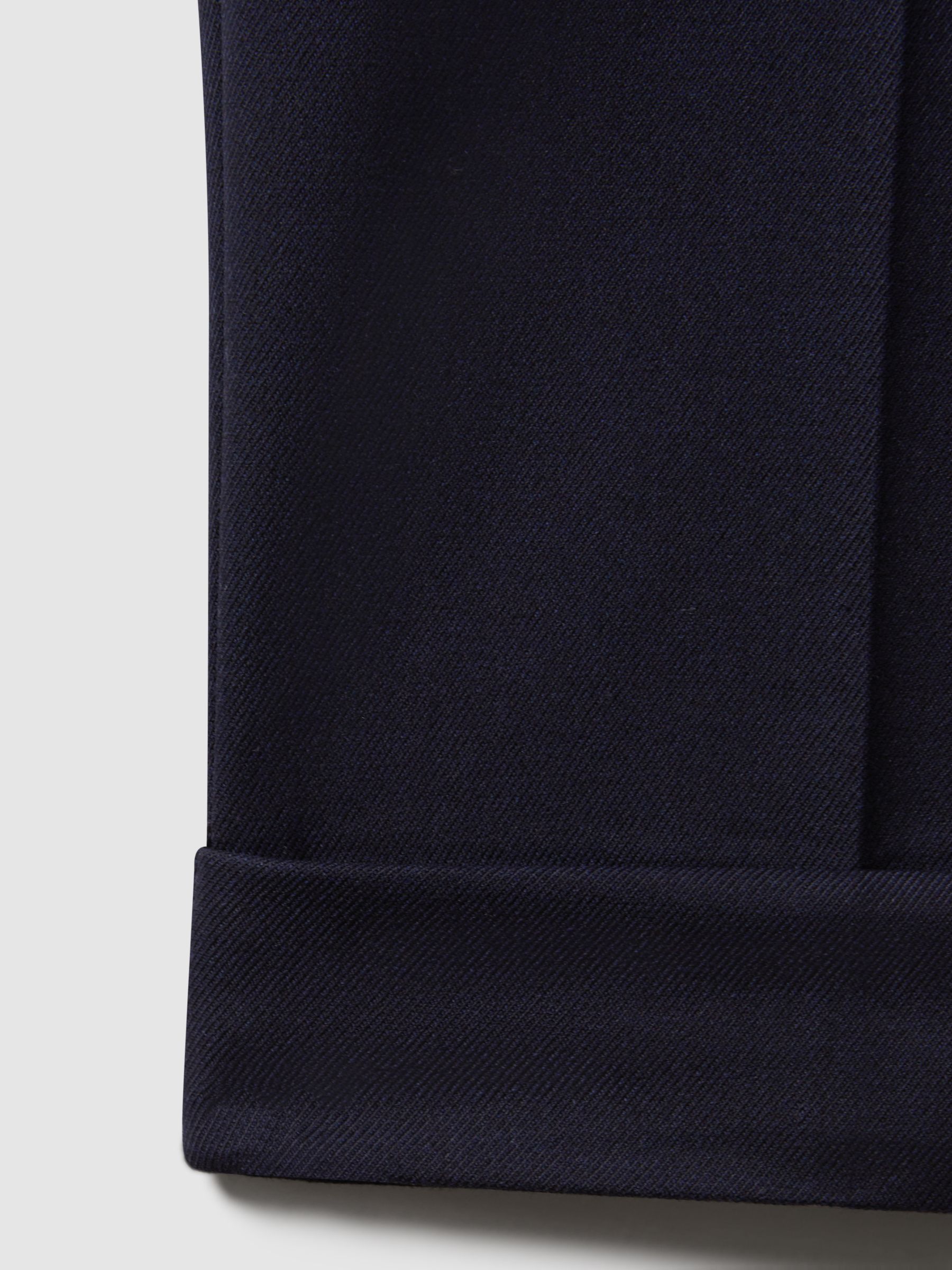 Relaxed Drawstring Trousers with Turn-Ups in Navy
