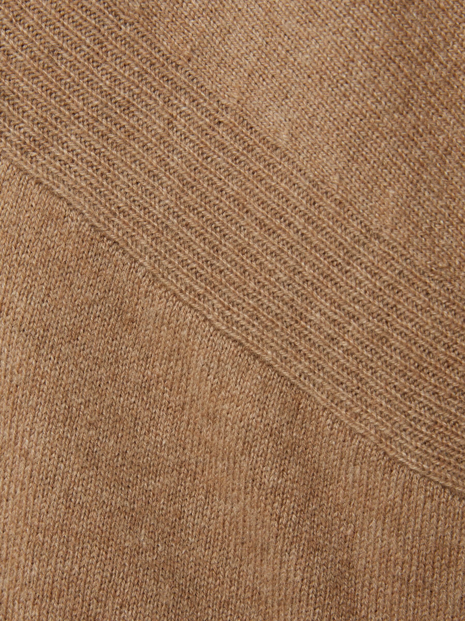 Wool Blend Funnel Neck Jumper in Camel