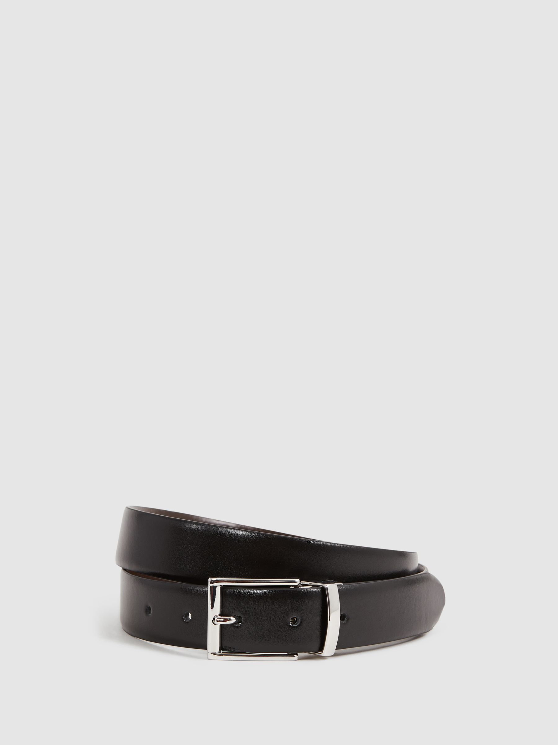 Reversible Leather Belt in Black/Dark Brown