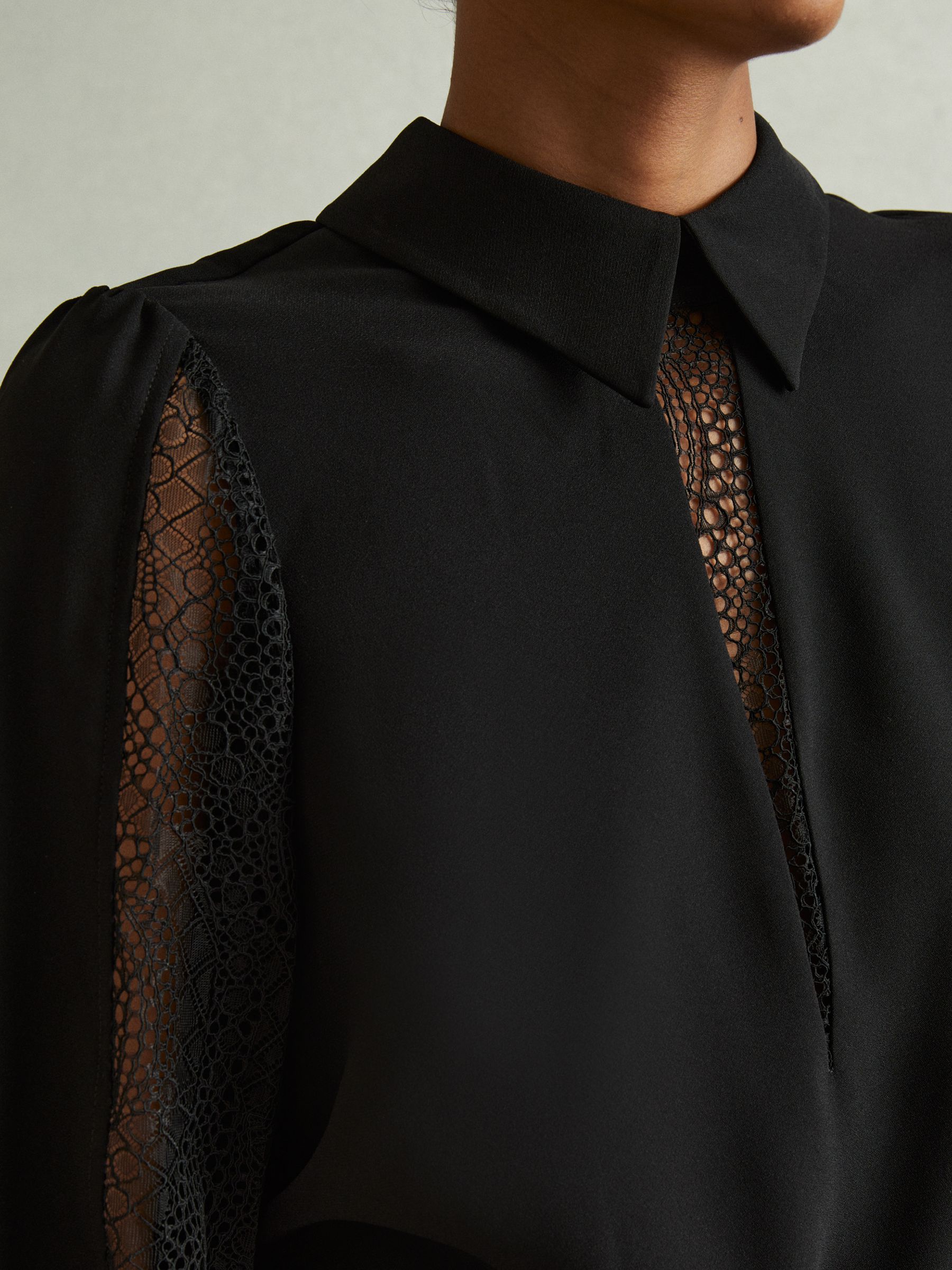 Reema Black Lace Insert Mini Dress