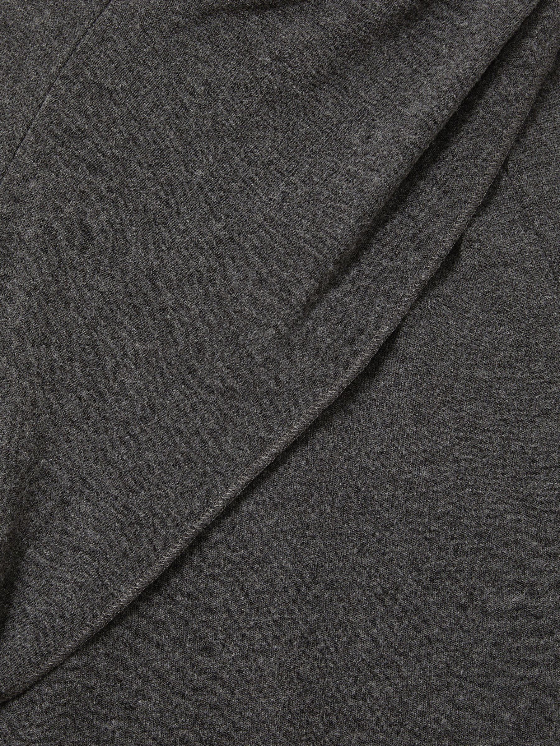 Jersey Drape Asymmetric Midi Dress in Grey