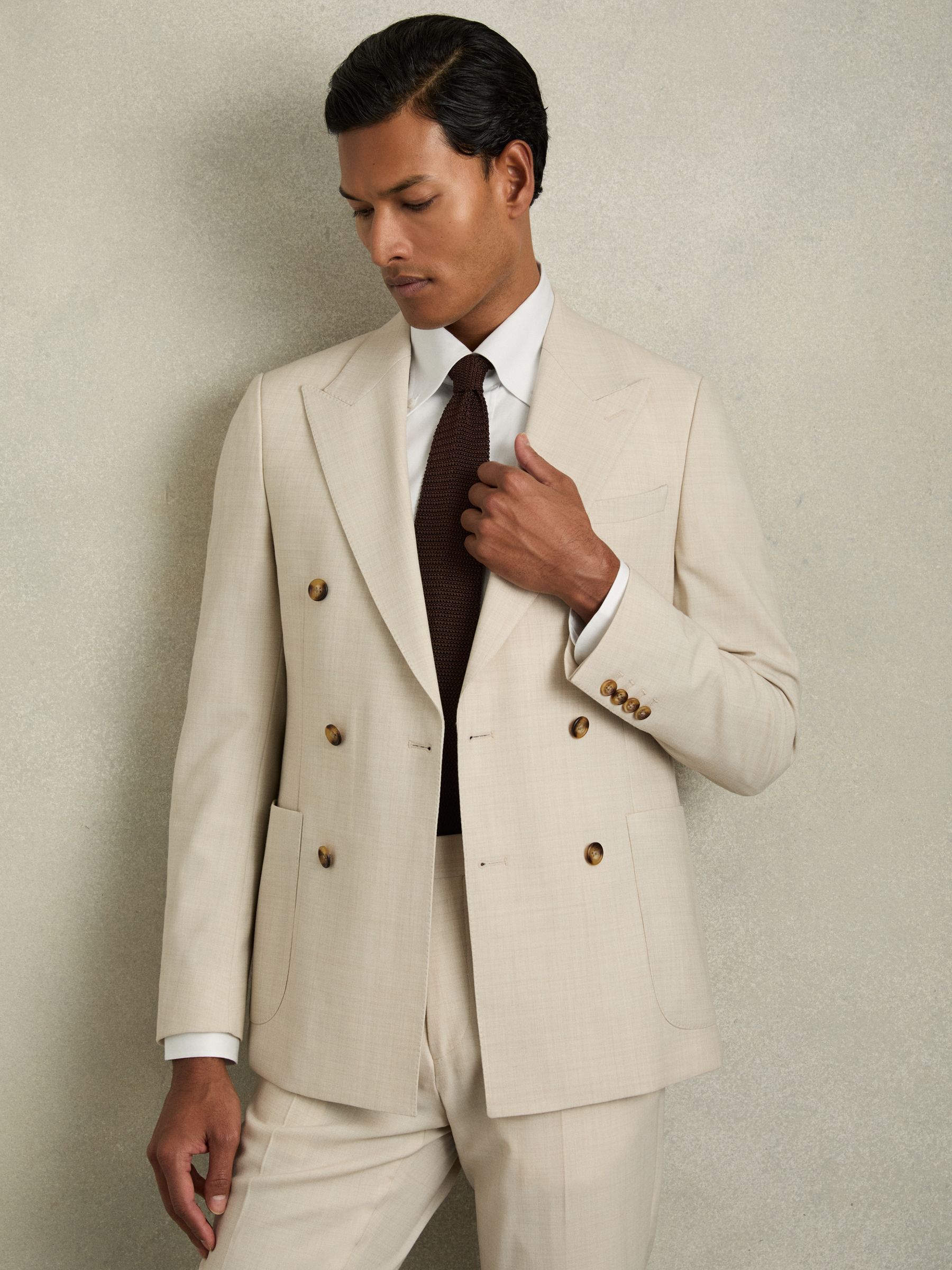 Silk Knitted Tie in Dark Brown