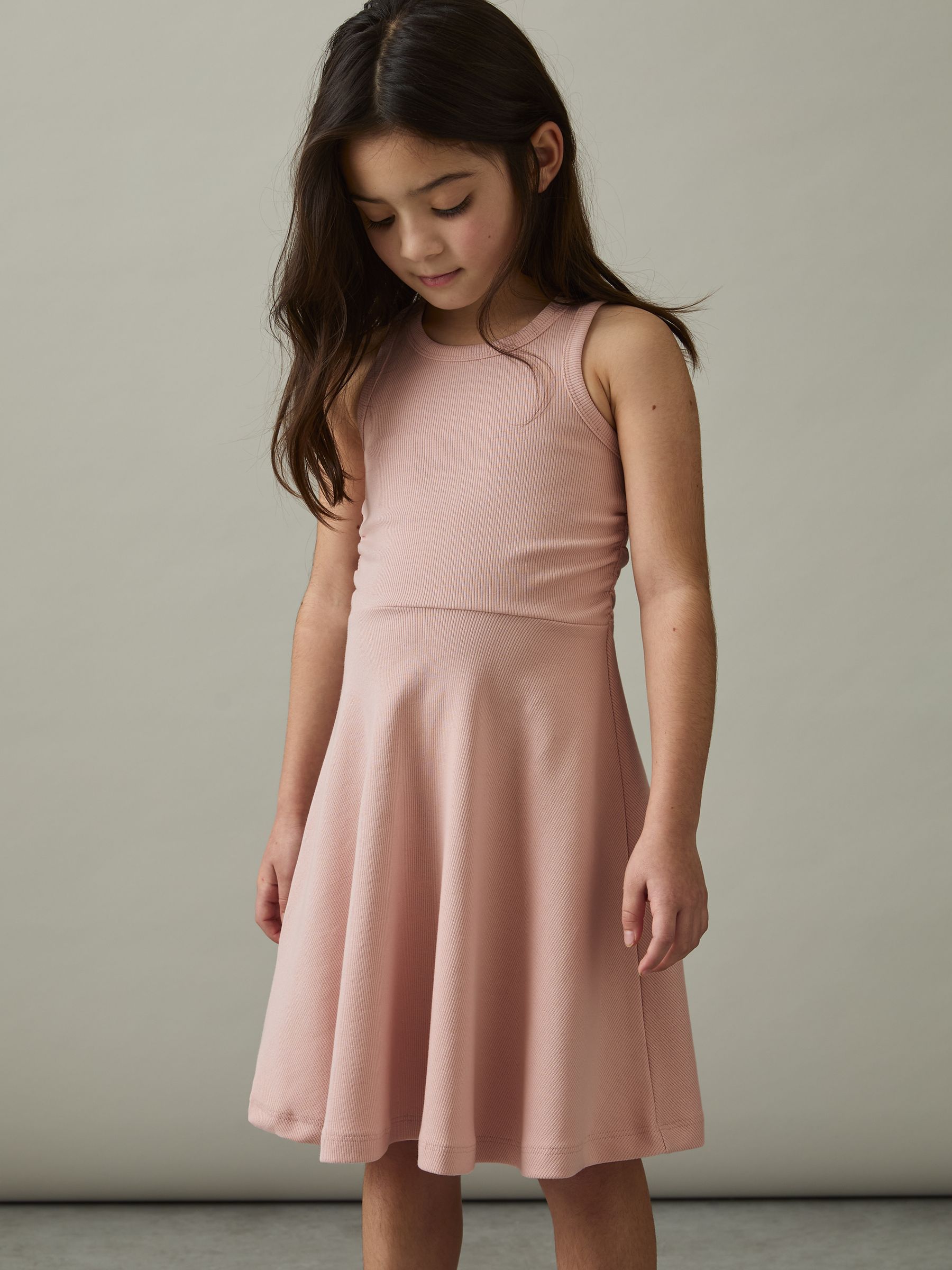 13-14 yrs Jersey Ruched Skater Dress in Pink