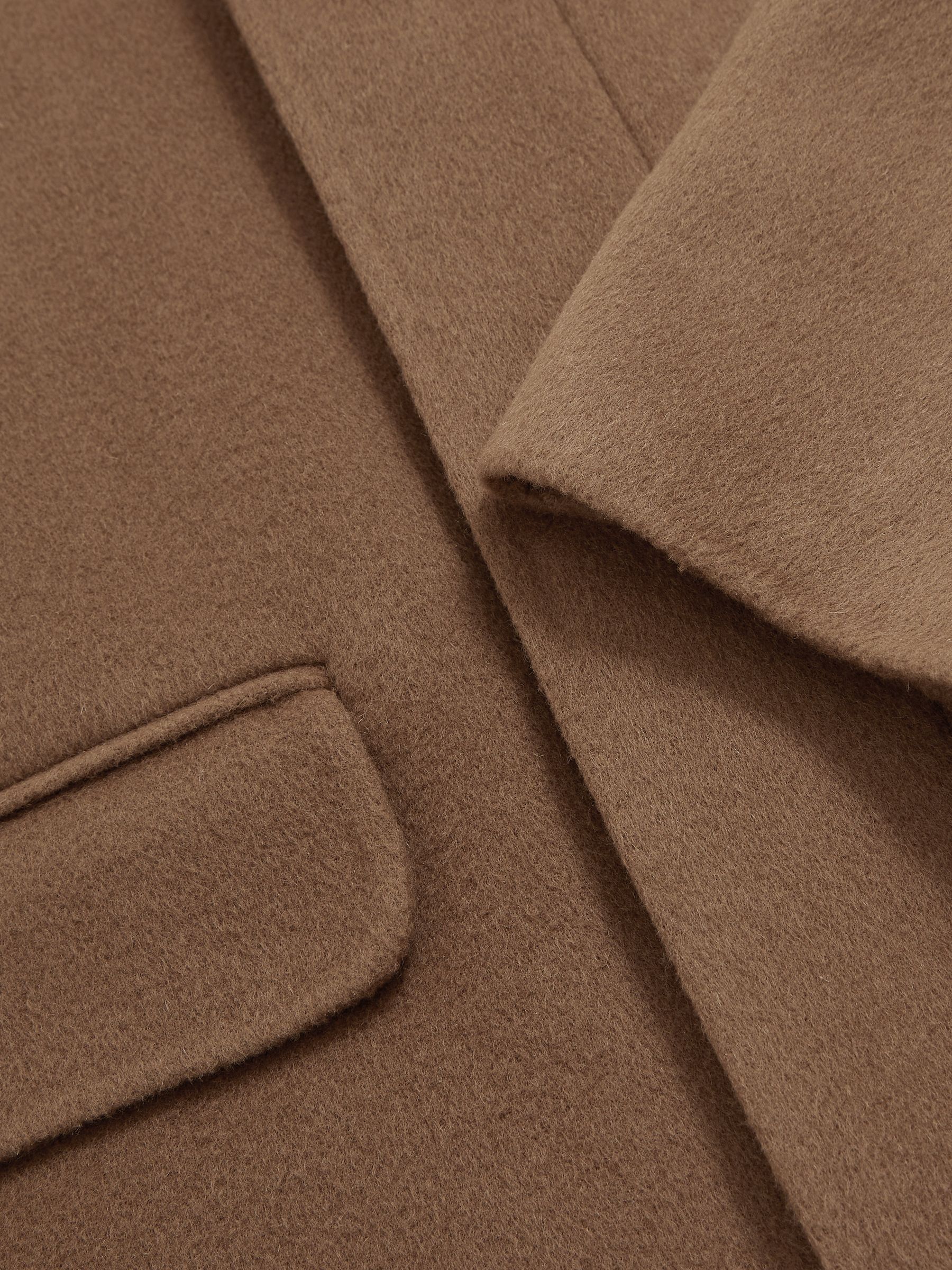 Wool Blend Double Face Button Jacket in Brown