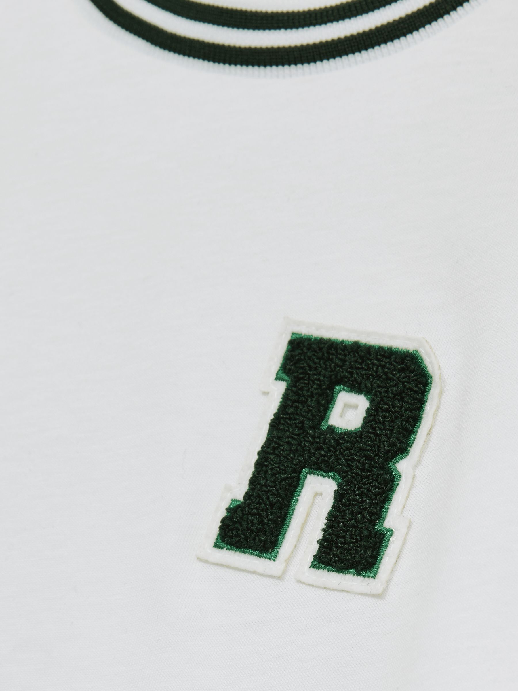 13-14 yrs Cotton Letter Patch T-Shirt in White