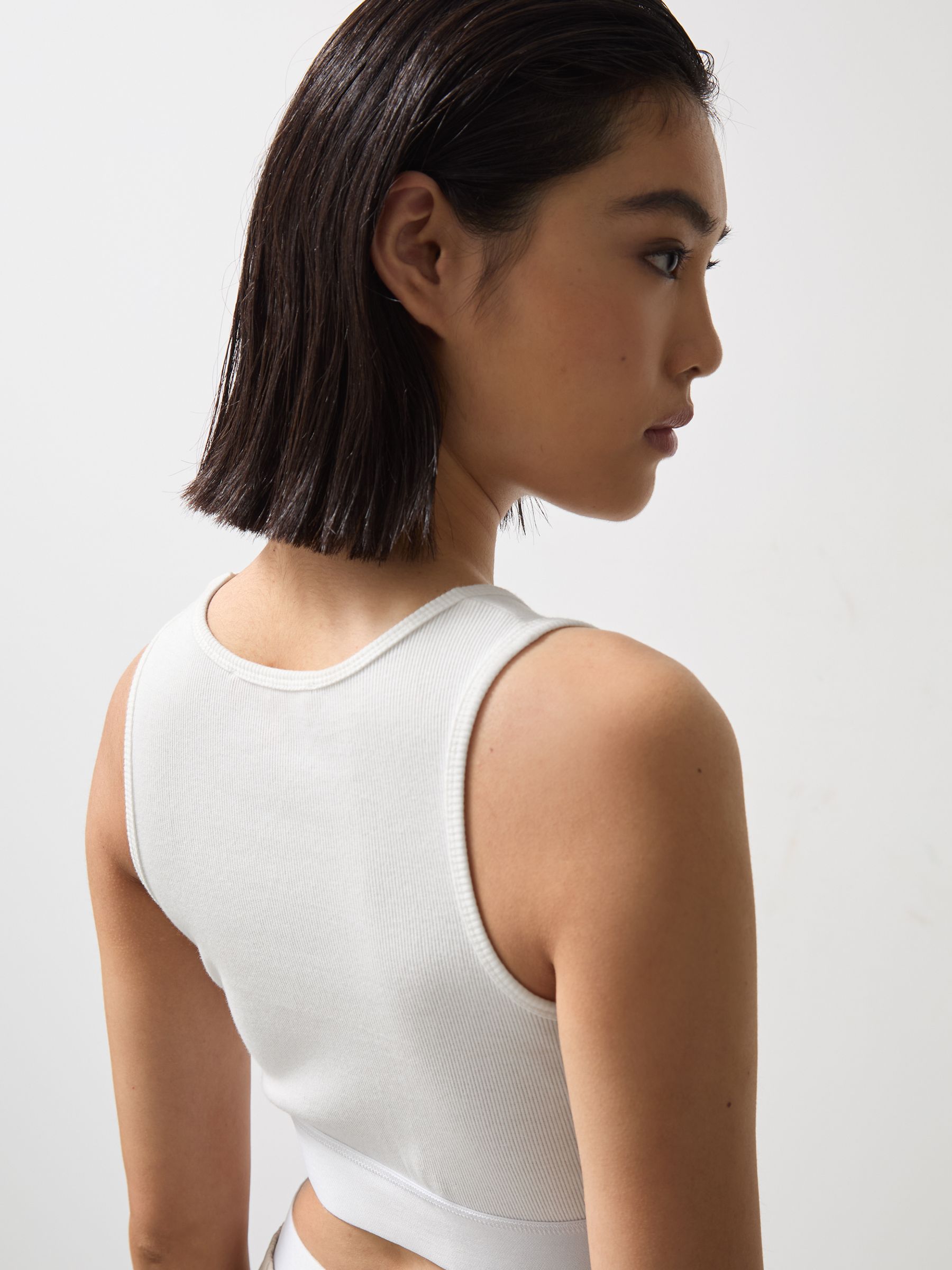 McLaren F1 Team Ribbed Cropped Vest in White