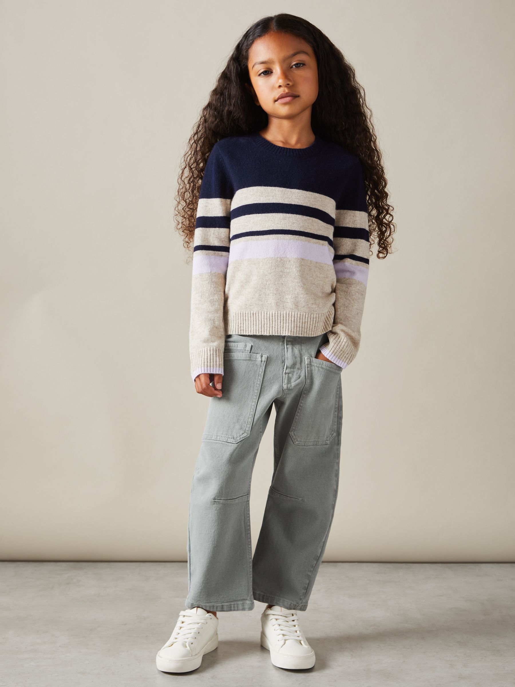 4-9 yrs Barrel Leg Cargo Trousers in Khaki