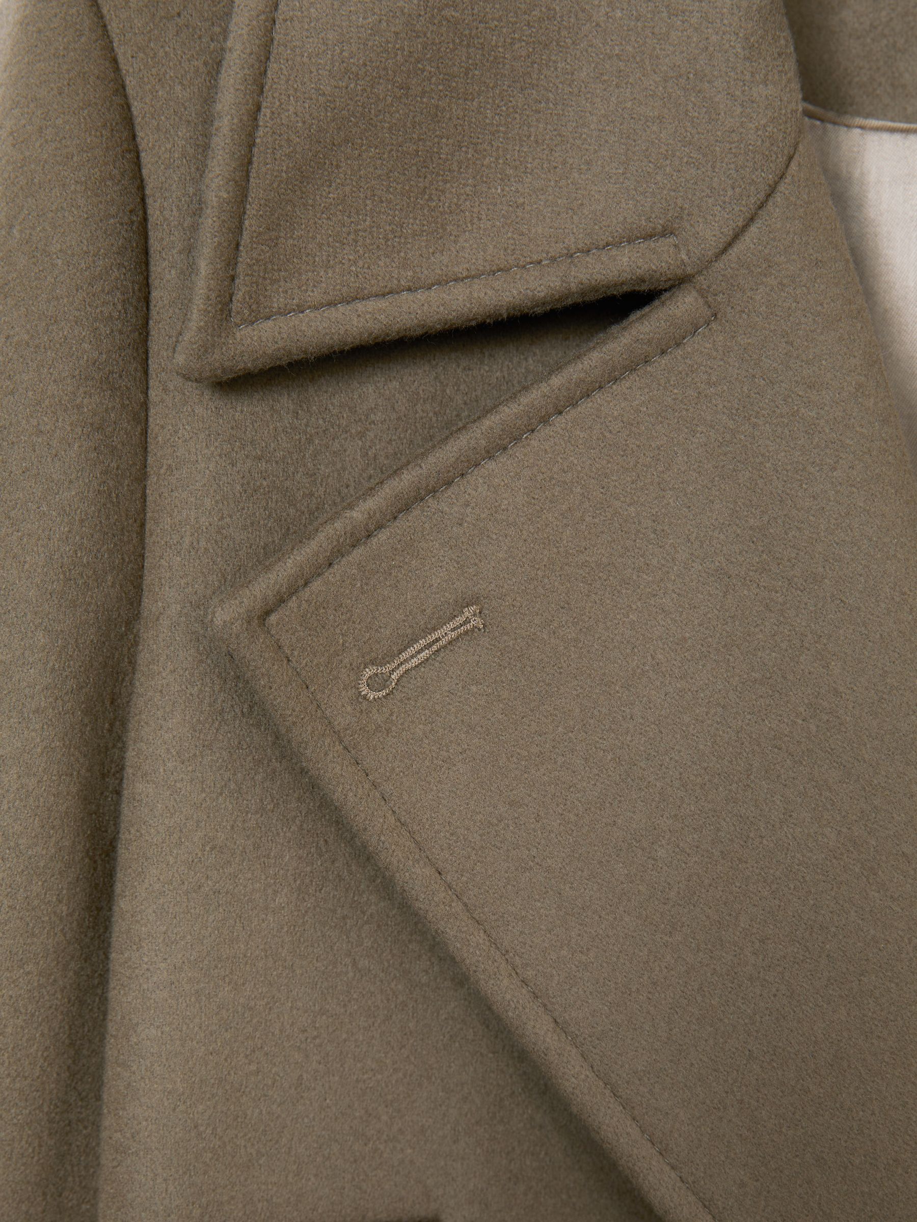 Atelier Wool-Blend Longline Coat in Khaki