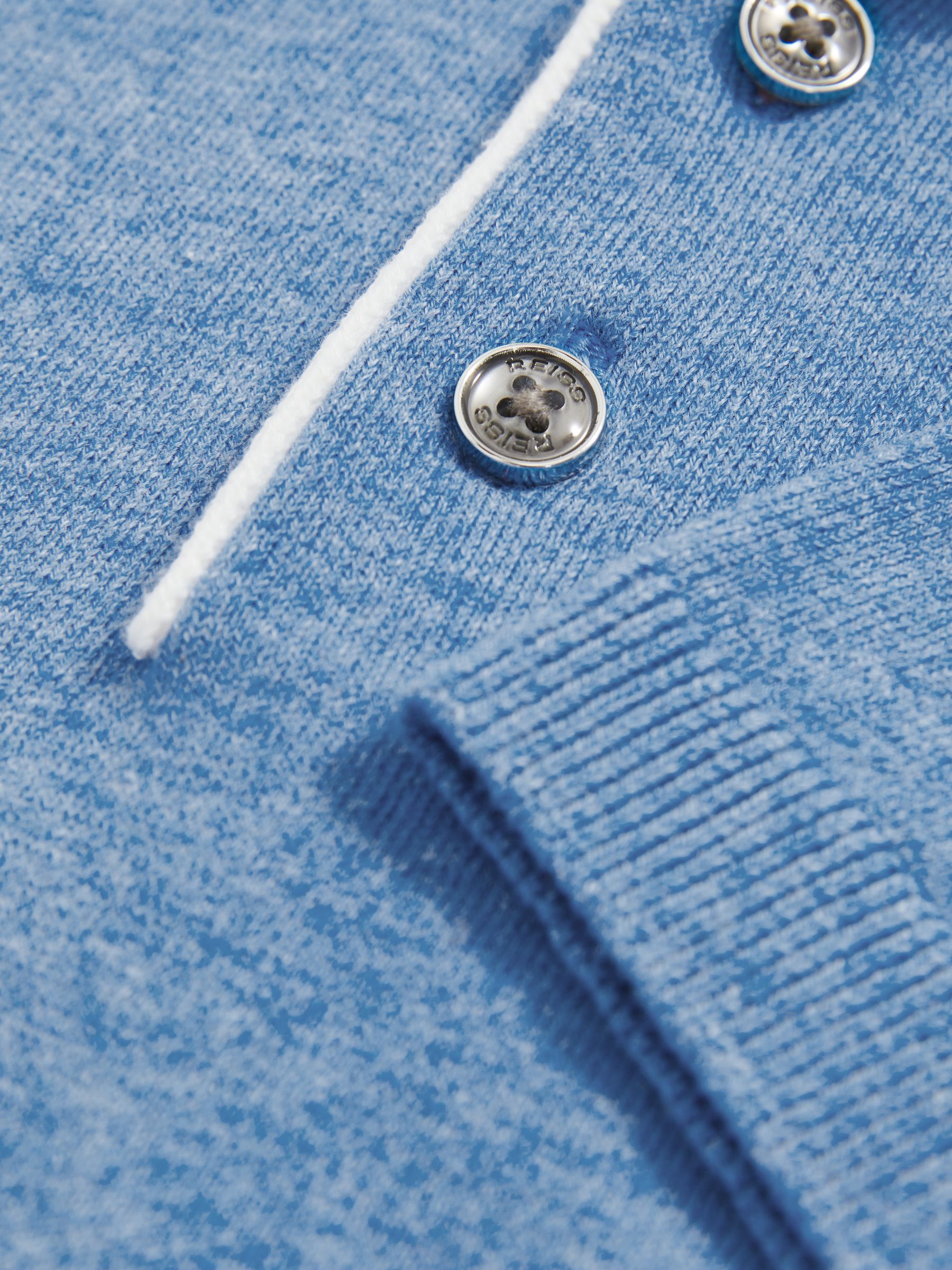 9-13 yrs Contrast Placket Polo Shirt With Cotton in Blue