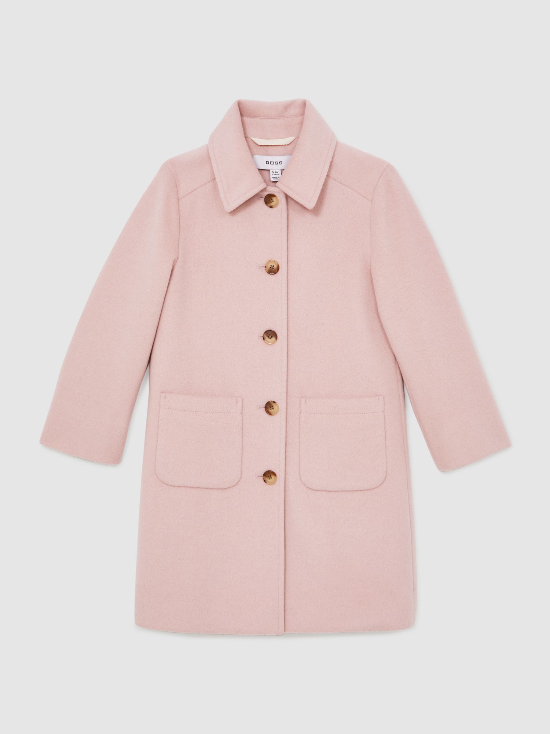 13-14 yrs Wool-Blend Single-Breasted Coat in Pink