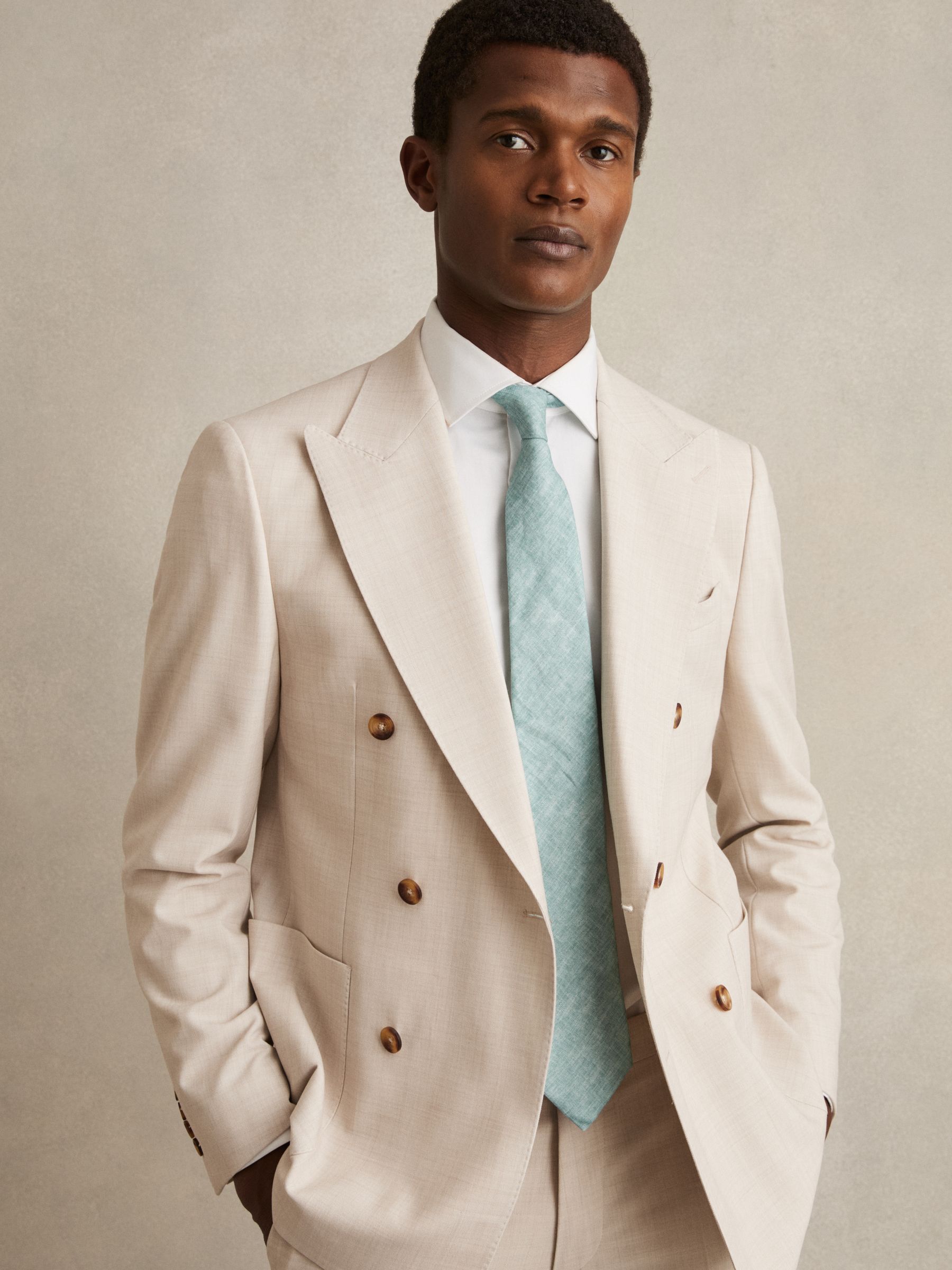 Linen Textured Tie in Soft Sage