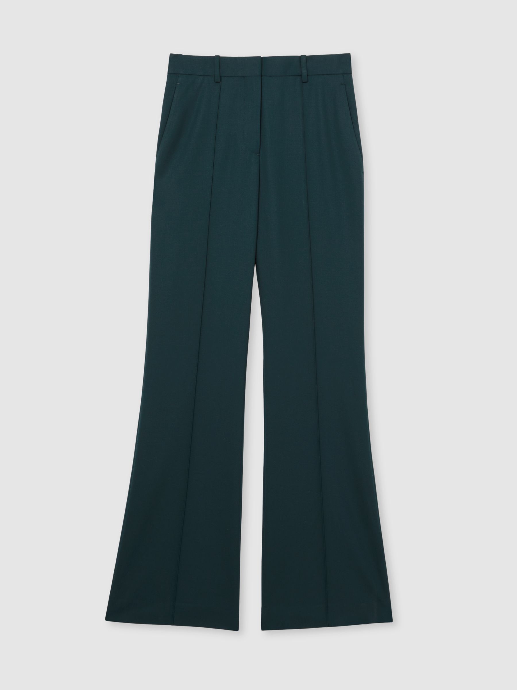 Petite Wool-Blend Wide-Leg Suit Trousers in Green