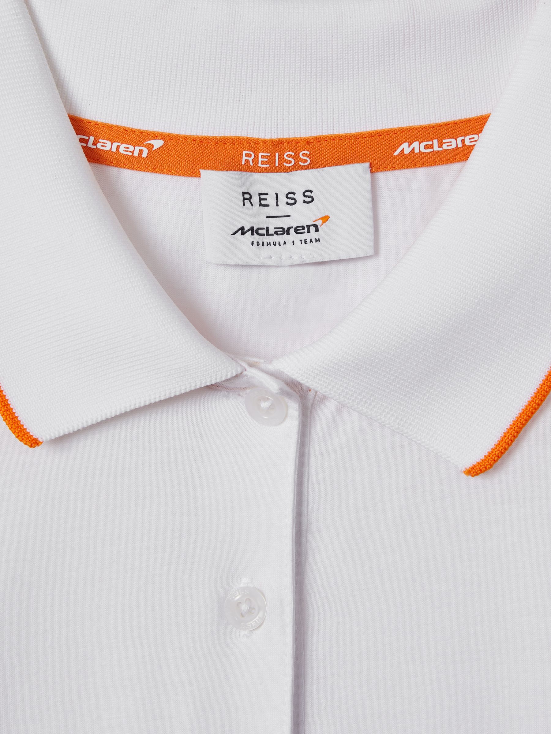 McLaren F1 Mercerised Cotton Polo Shirt in White