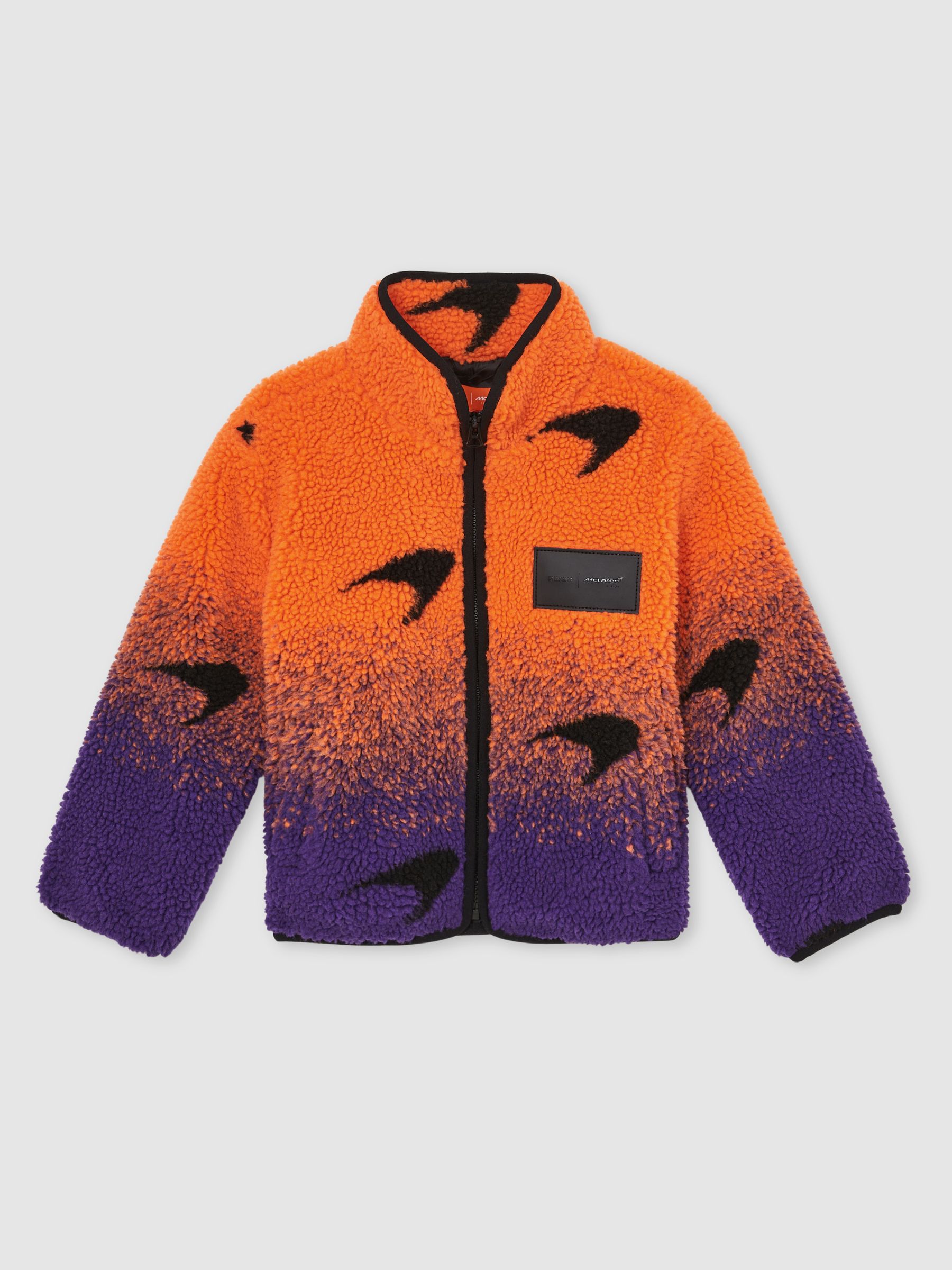 9-13 yrs Unisex Fit McLaren F1 Team Ombré Fleece Jacket in Papaya Orange/Purple