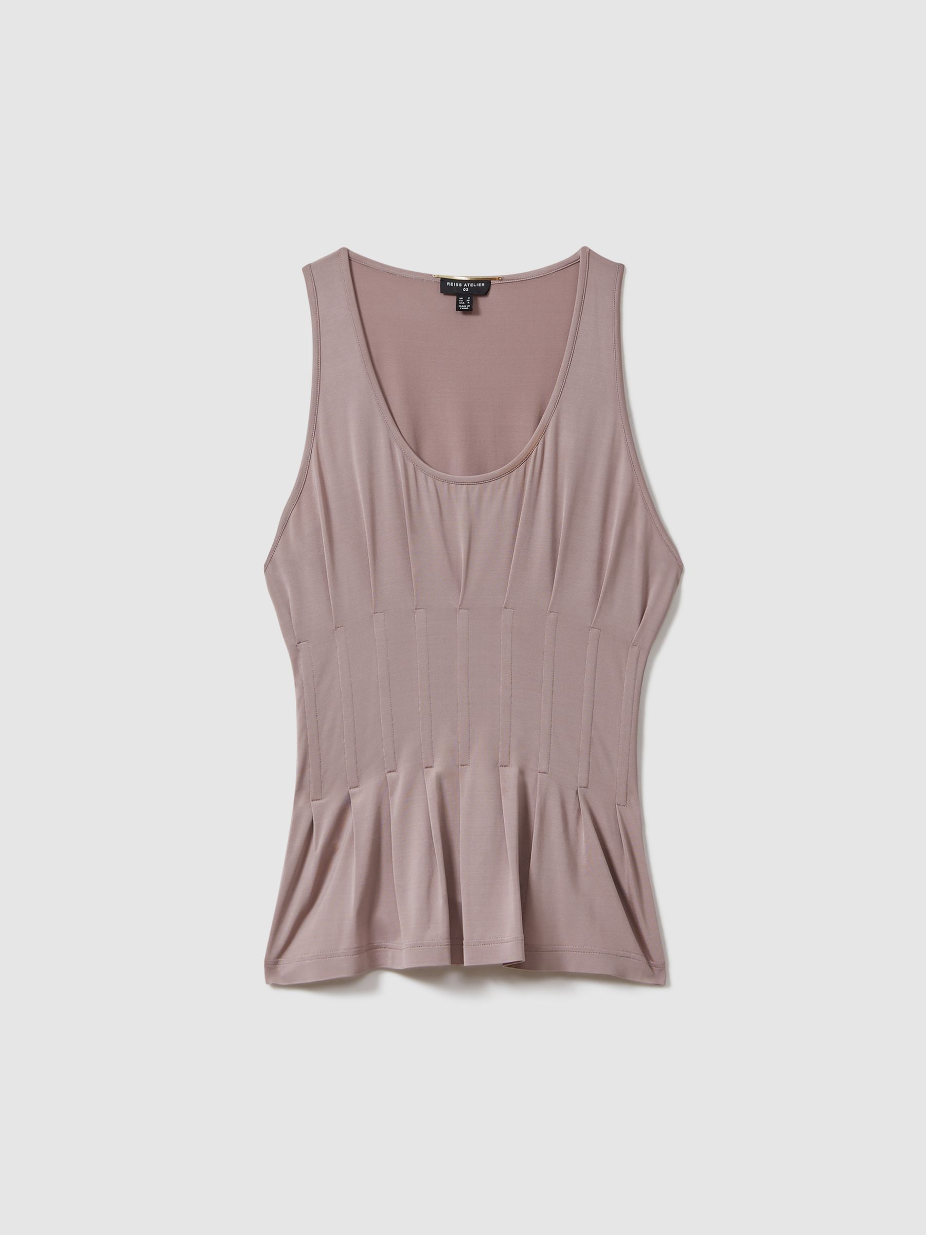 Atelier Corset Detail Vest in Mink