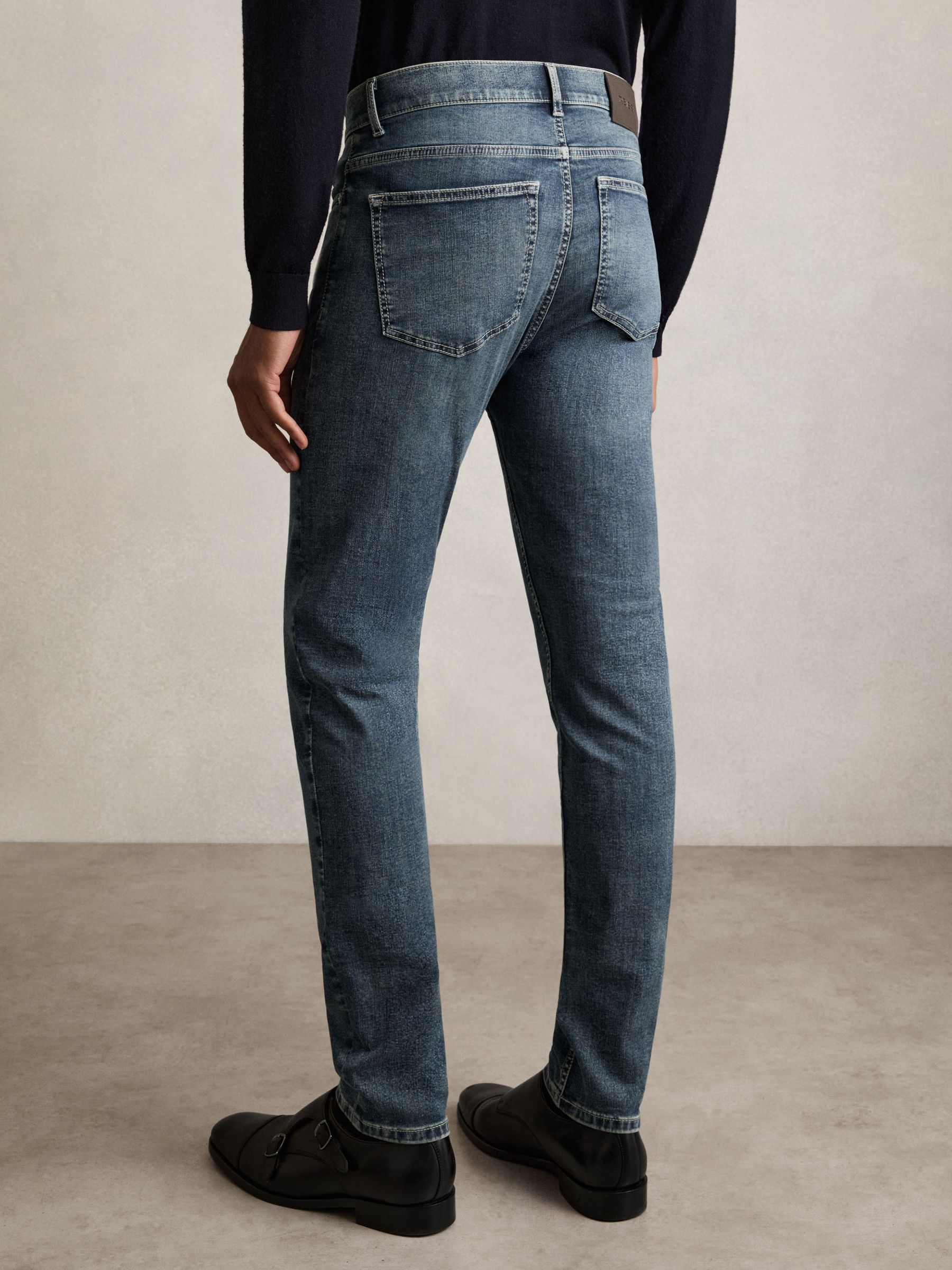 Skinny-Fit Jeans in Washed Indigo Grey Cast