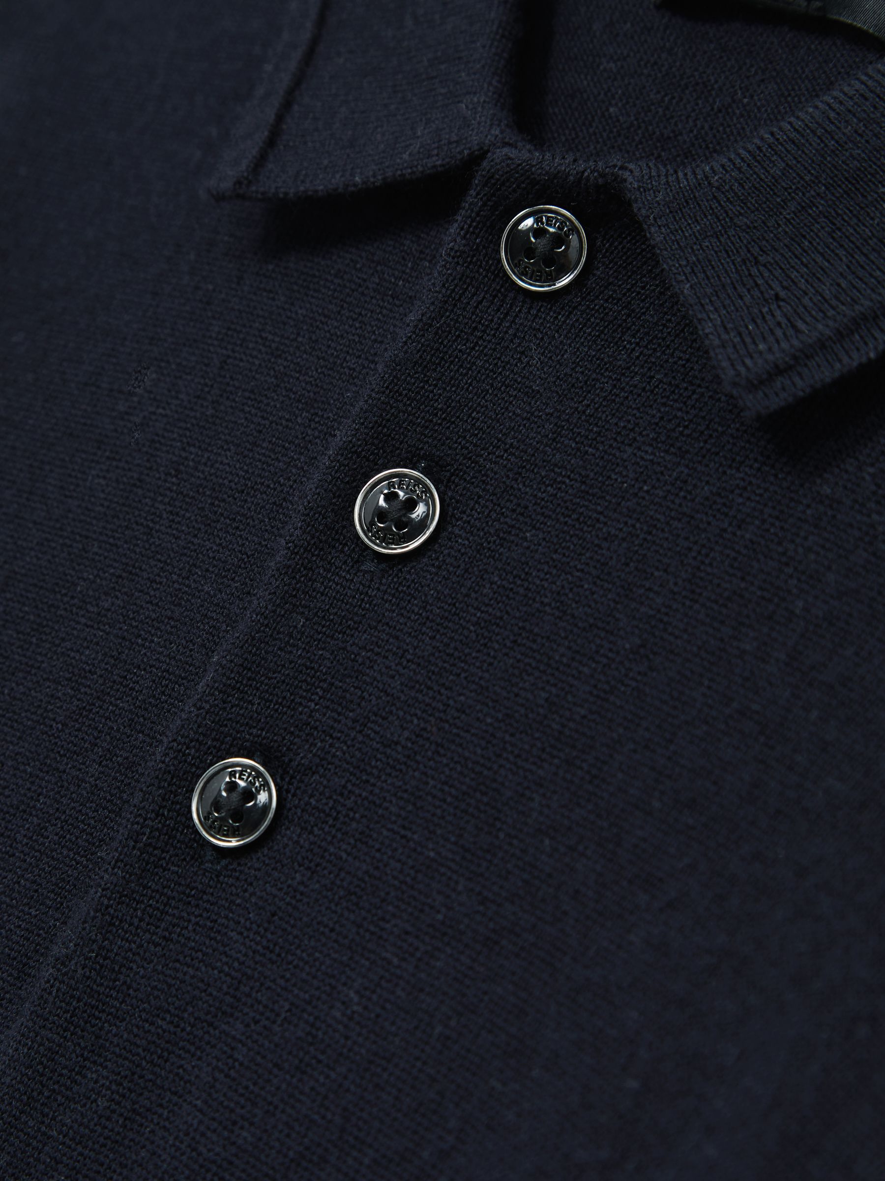 4-9 yrs Merino Wool Long-Sleeve Polo Shirt in Navy