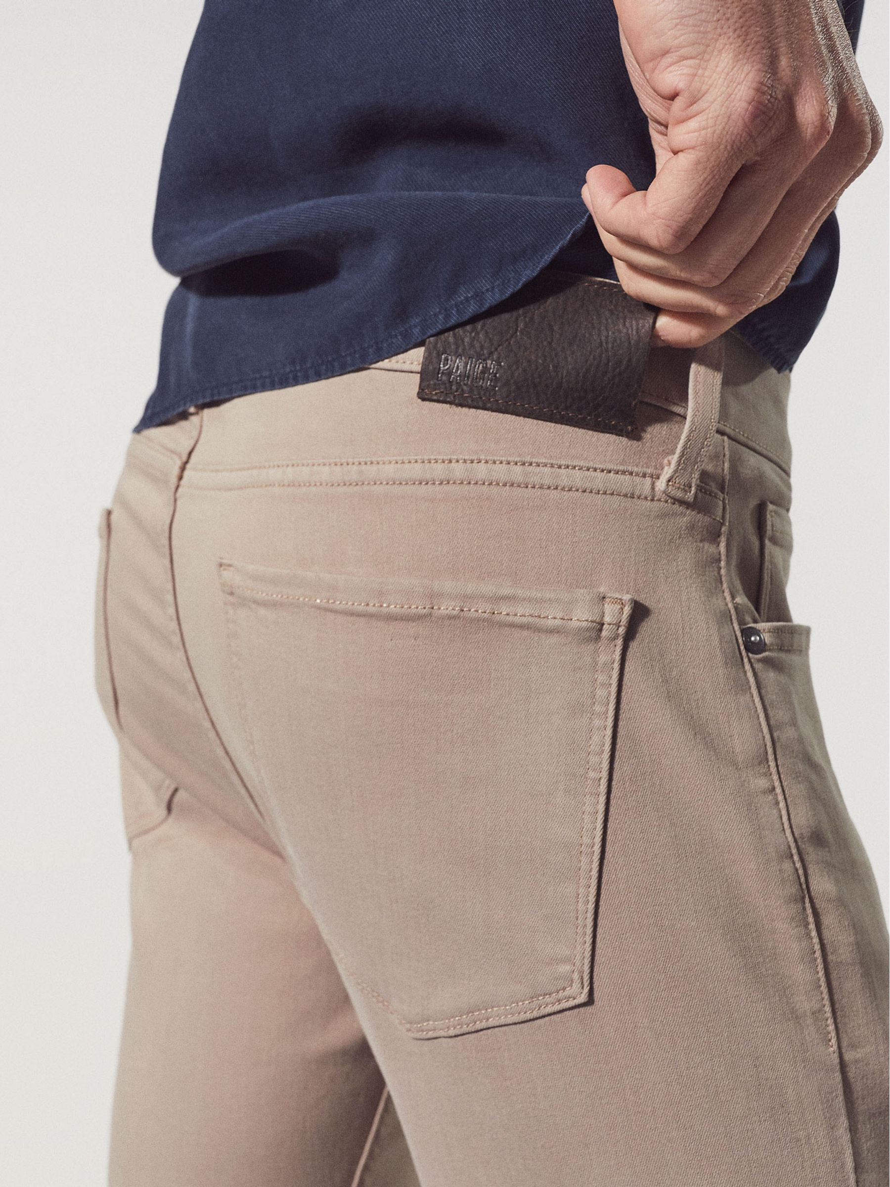 Paige High Stretch Slim Straight Fit Jeans in Stone