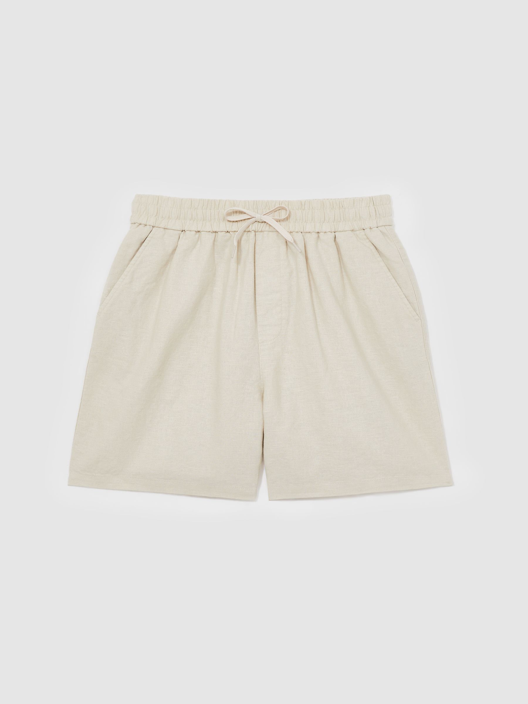 Linen-Cotton Shorts in Ivory