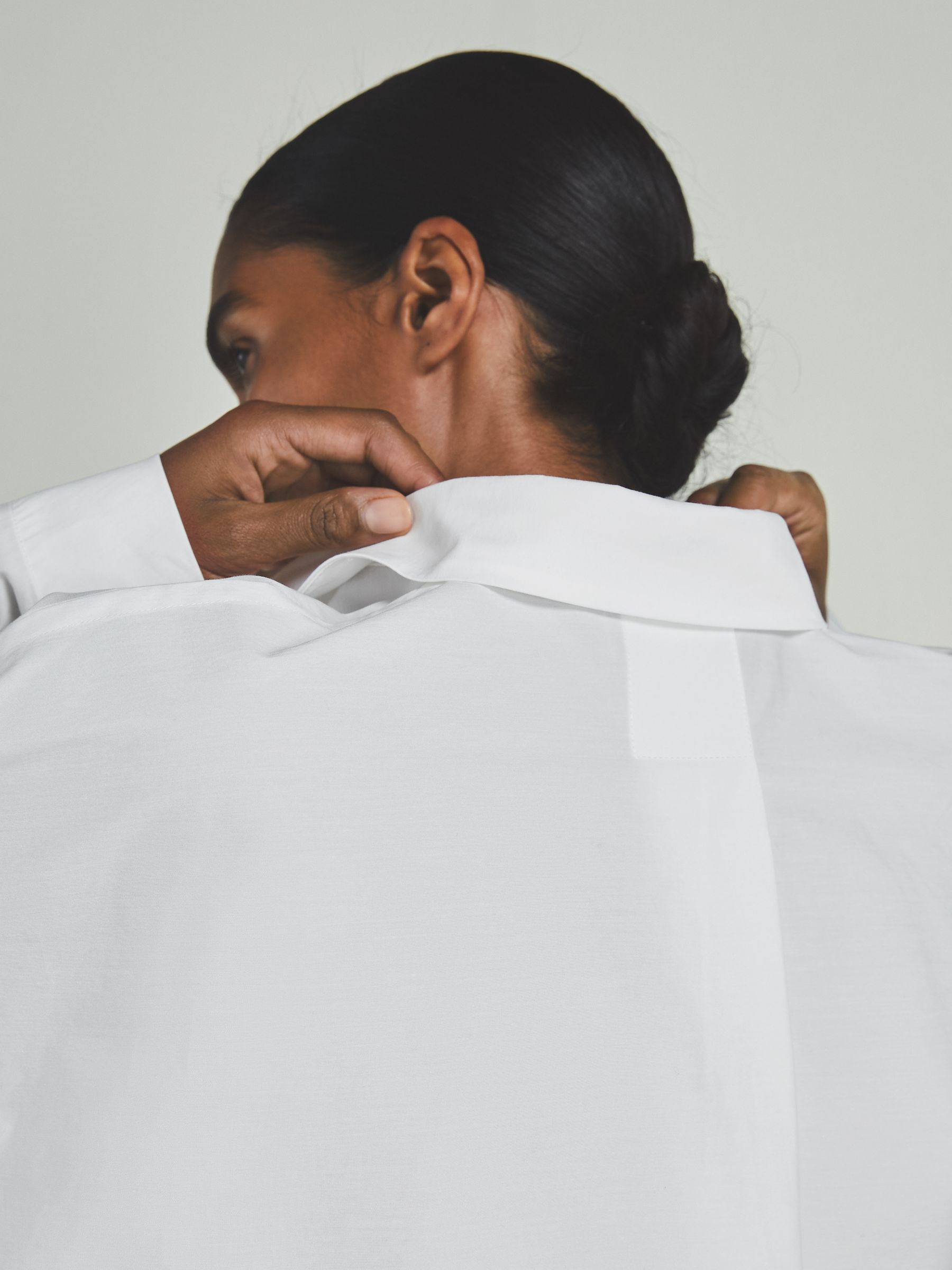 Reiss | Les 100 Ciels Cotton-Blend Poplin Shirt in White