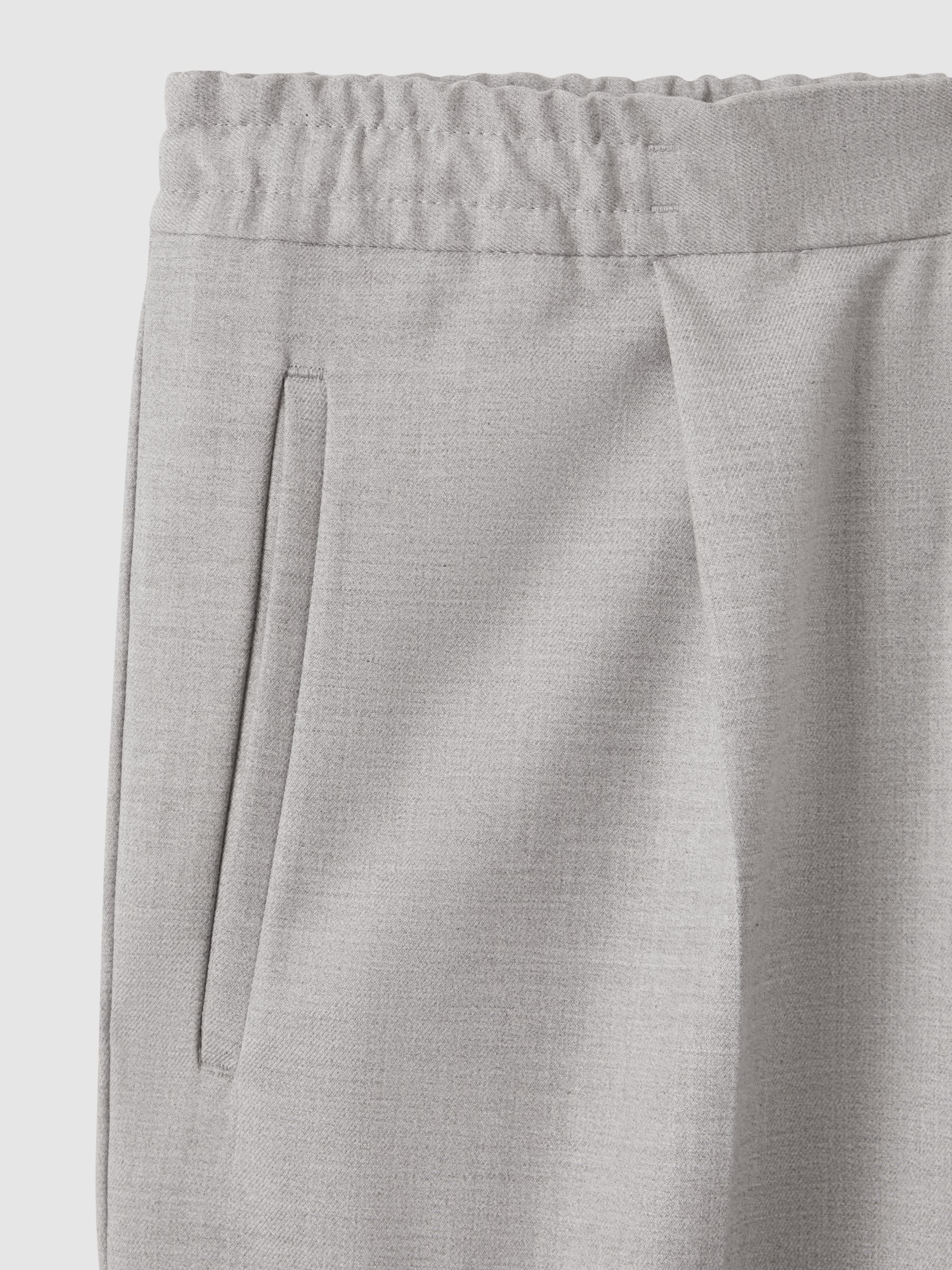 Relaxed Drawstring Trousers with Turn-Ups in Grey