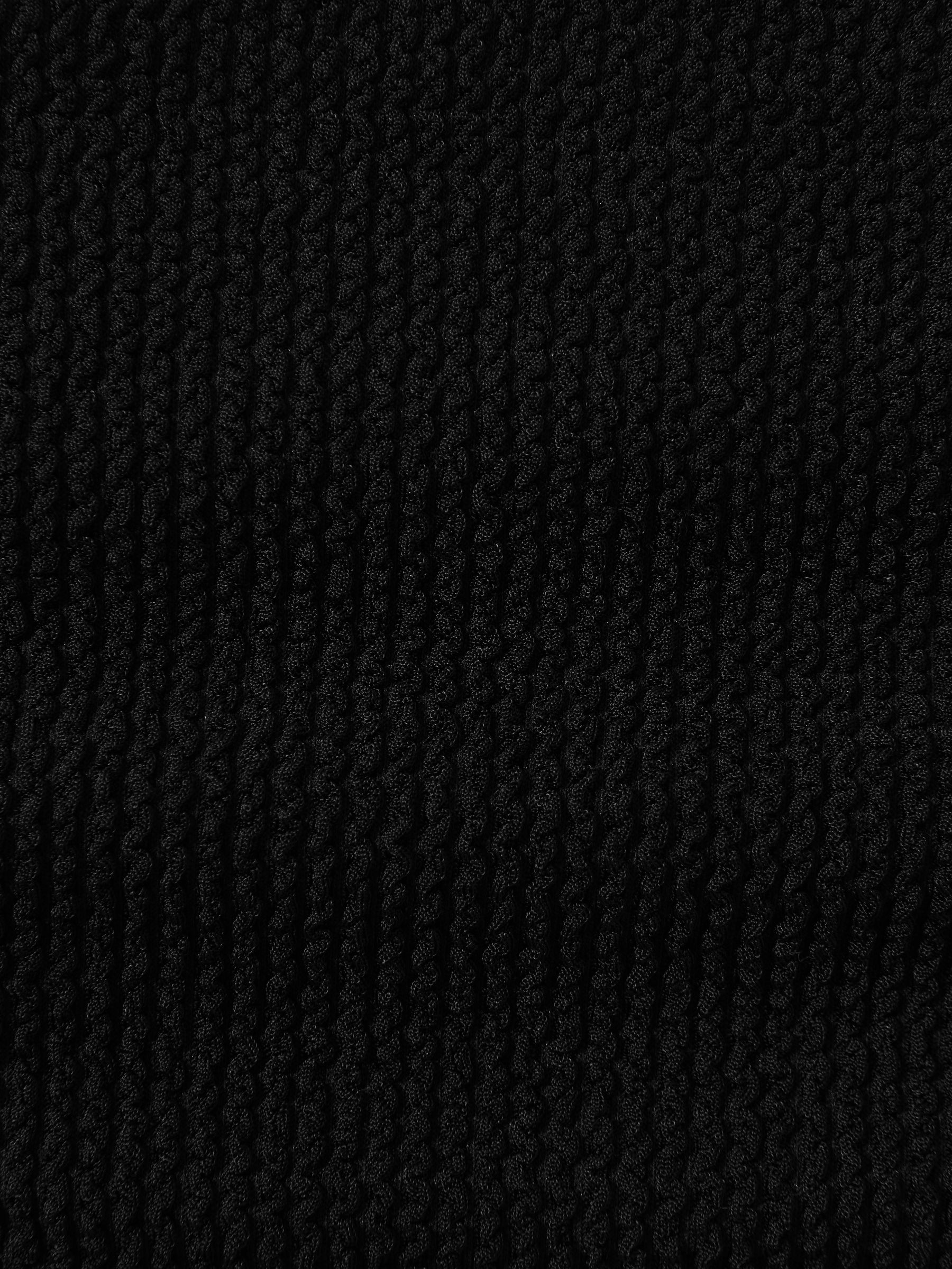 Good American Always Fits Textured Scoop Neck Bikini Top in Black