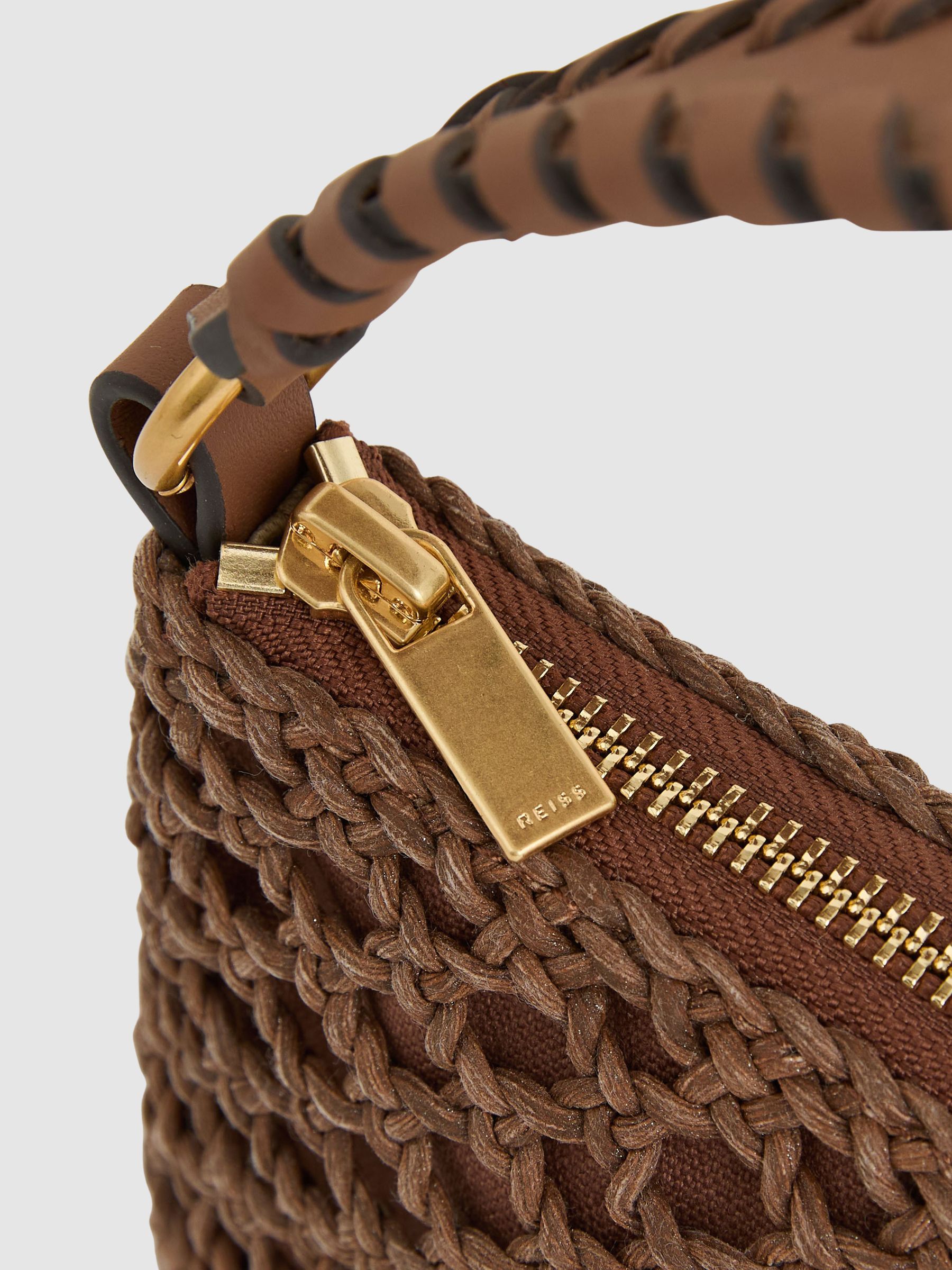 Weave Cross-Body Bag in Tan