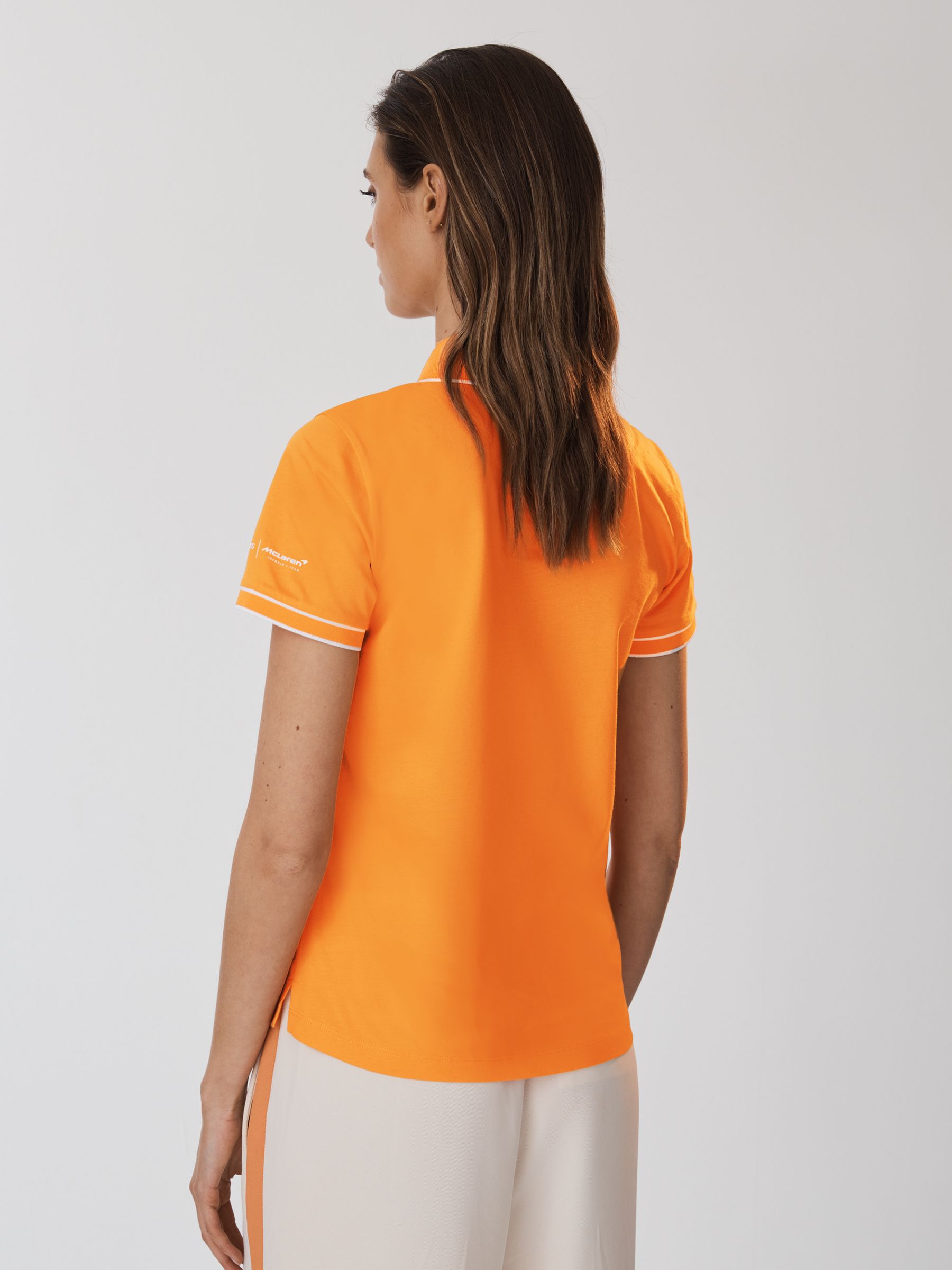 McLaren F1 Mercerised Cotton Polo Shirt in Papaya