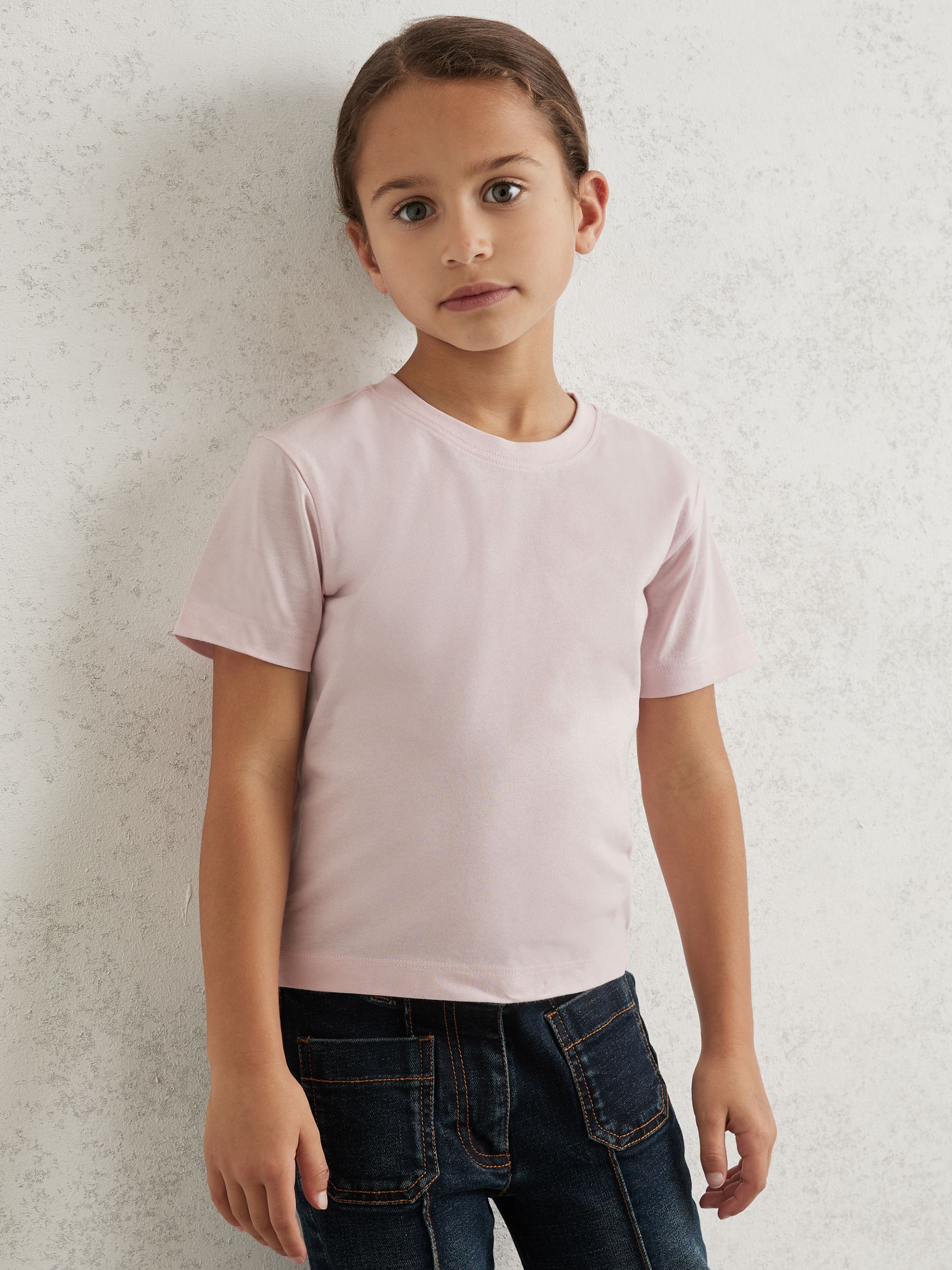 9-13 yrs Cotton Crew Neck T-Shirt in Pink
