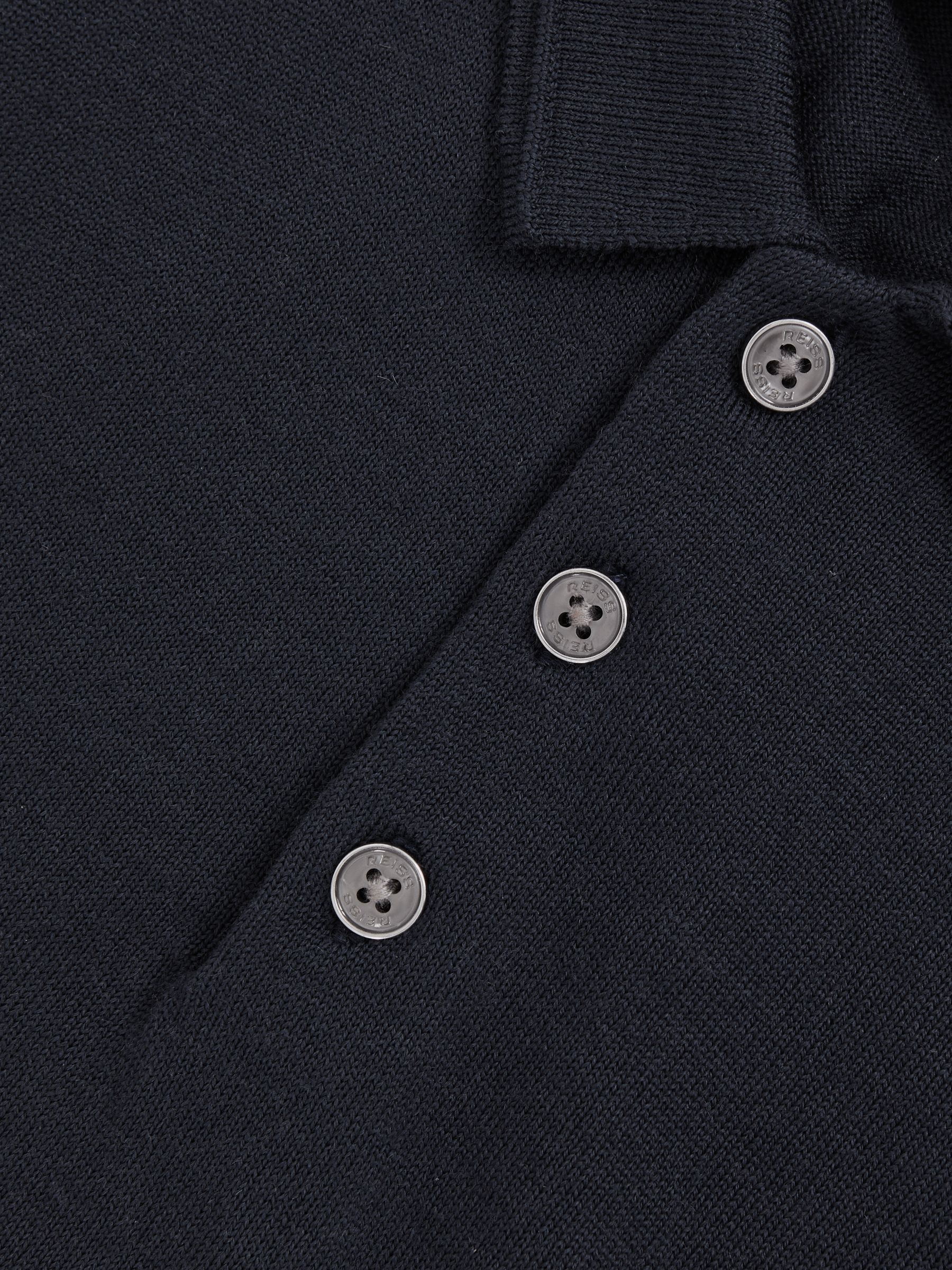 9-13 yrs Merino Wool Short Sleeve Polo Shirt in Midnight Navy