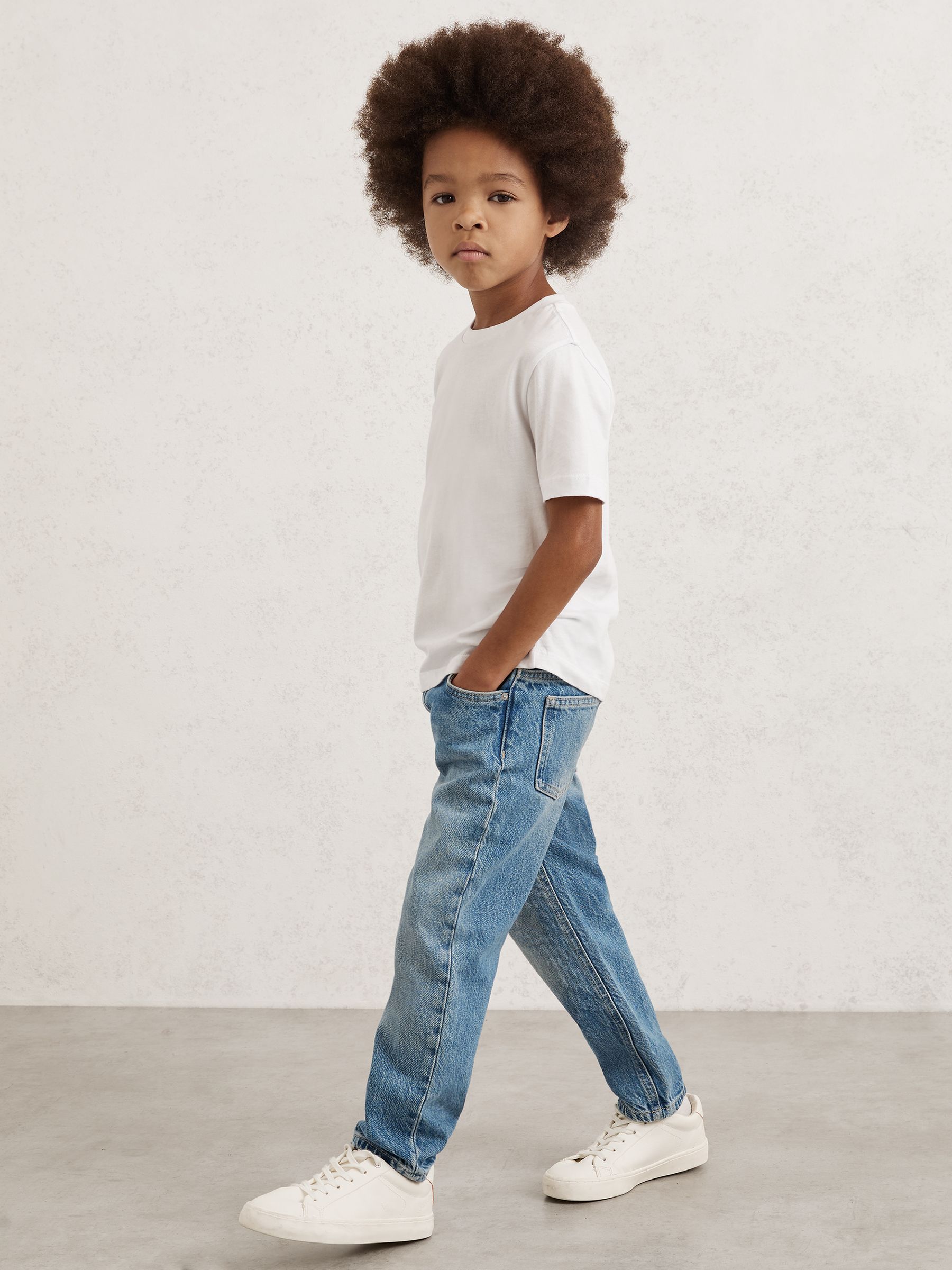 13-14 yrs Cotton Crew Neck T-Shirt in White