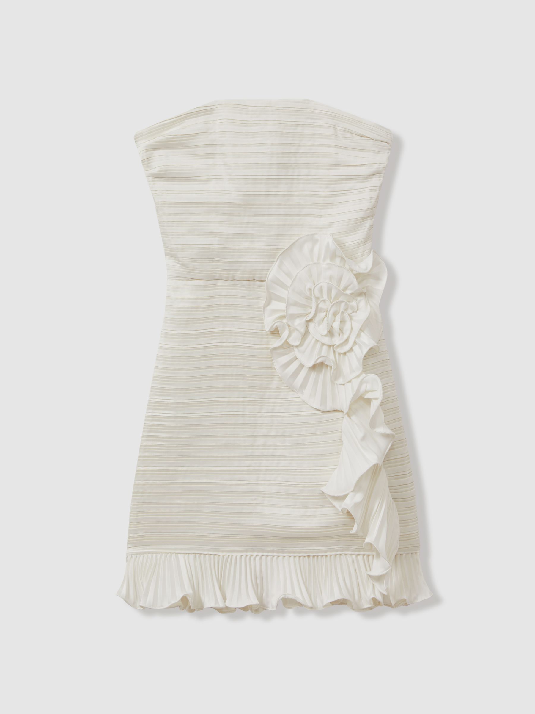 Amur Strapless Ruffle Mini Dress in Ivory