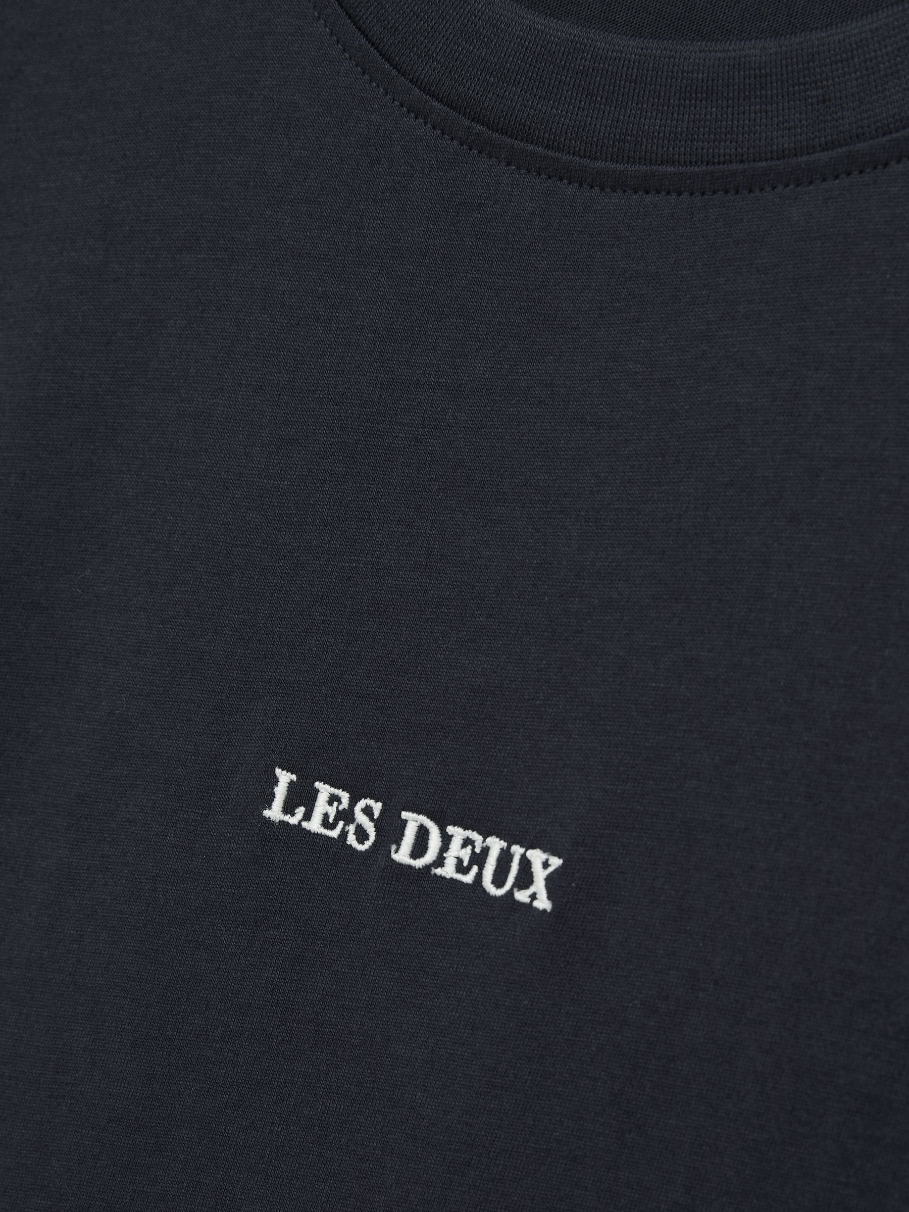 Les Deux Cotton Logo T-Shirt in Navy Blue