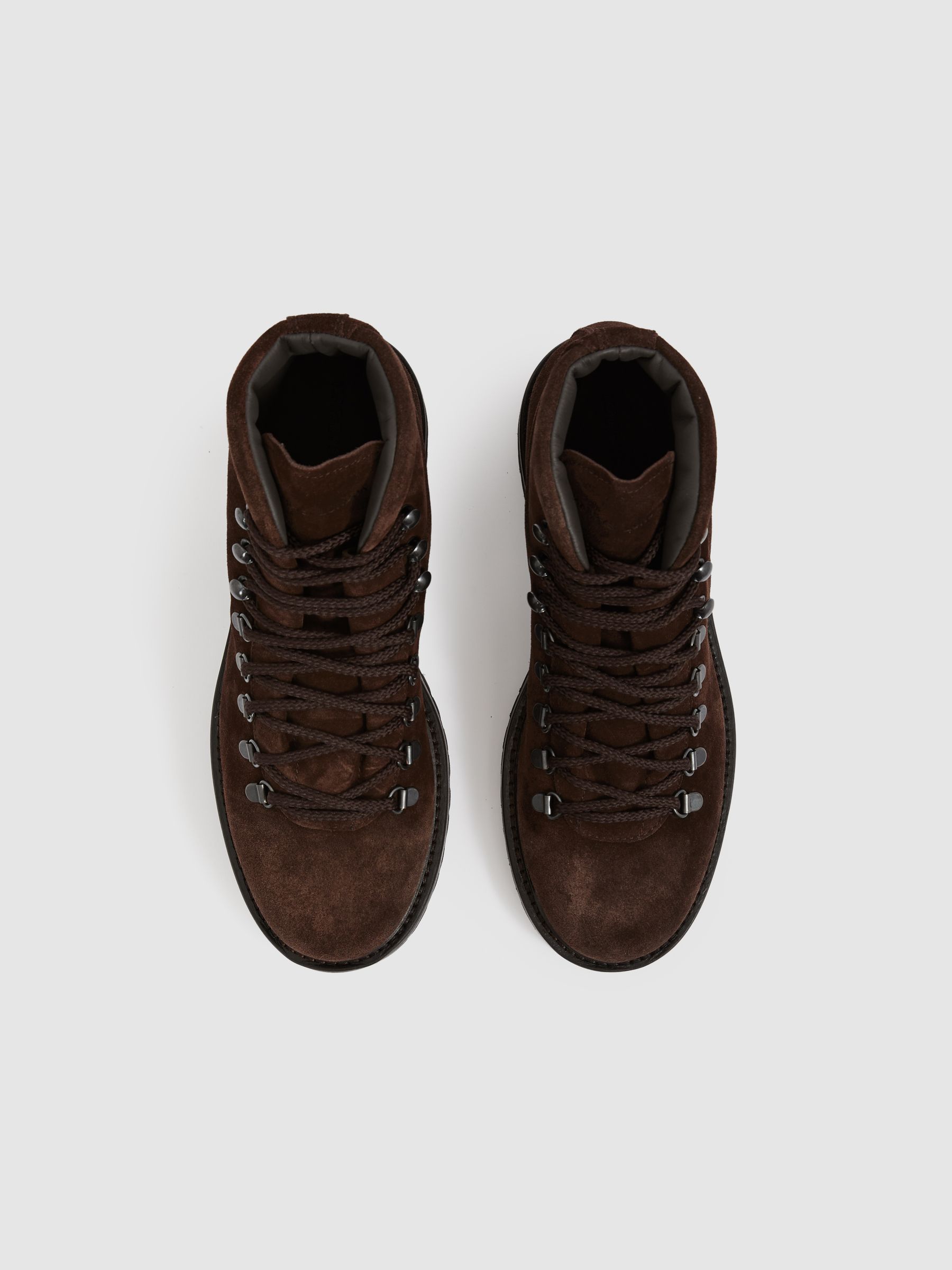 Harrys London Suede Hiking Boots in Dark Brown