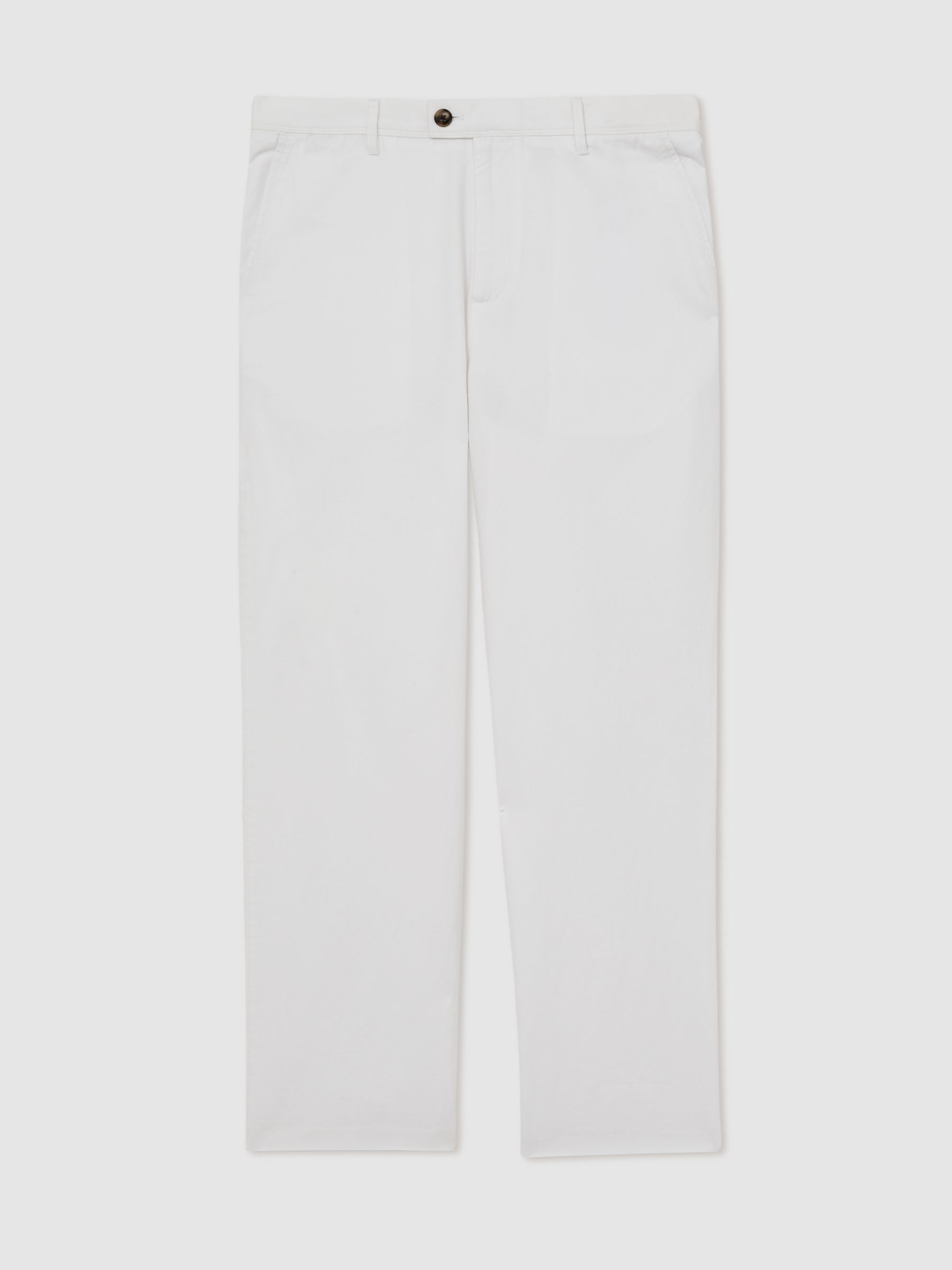 Cotton-Linen Relaxed-Fit Trousers in White