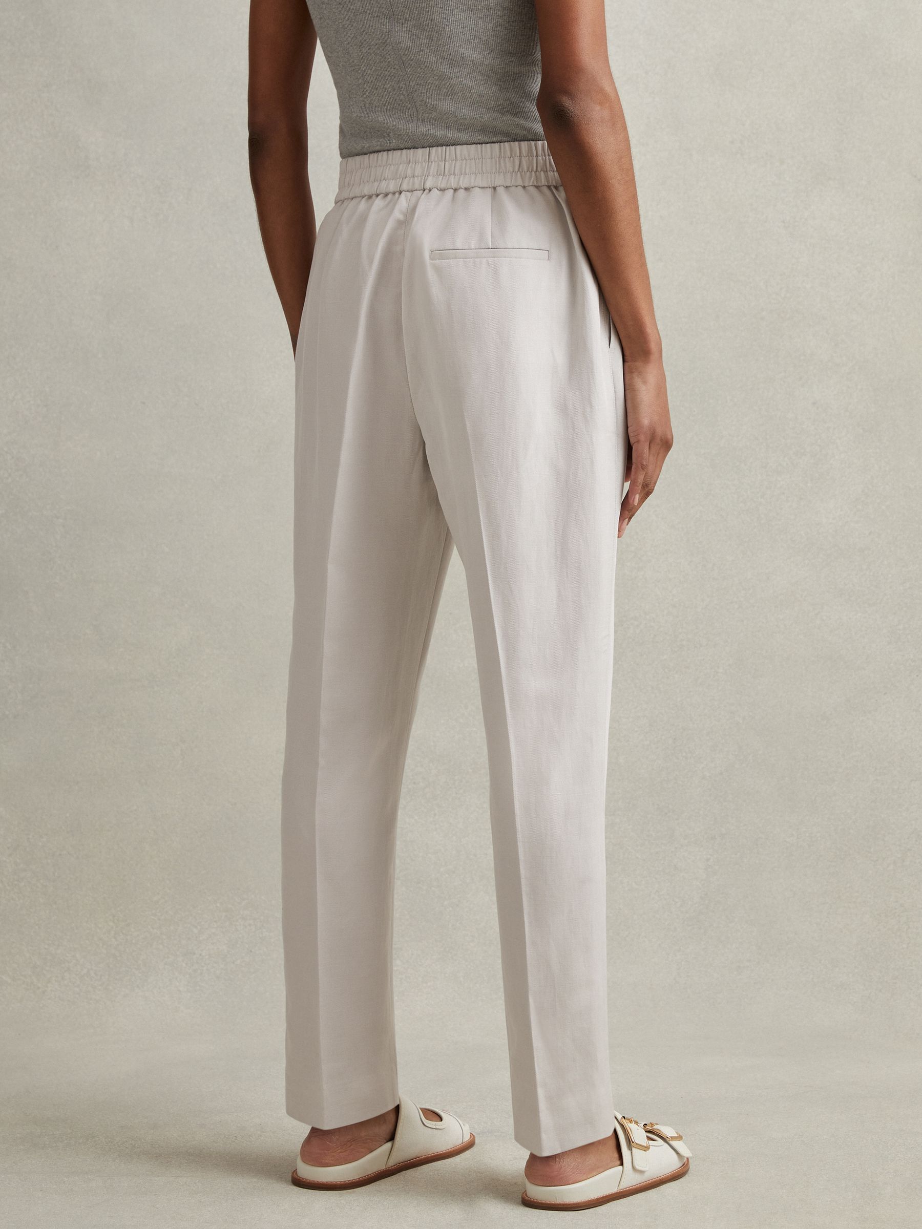 Tapered Suit Trousers with TENCEL? Fibers in Light Grey