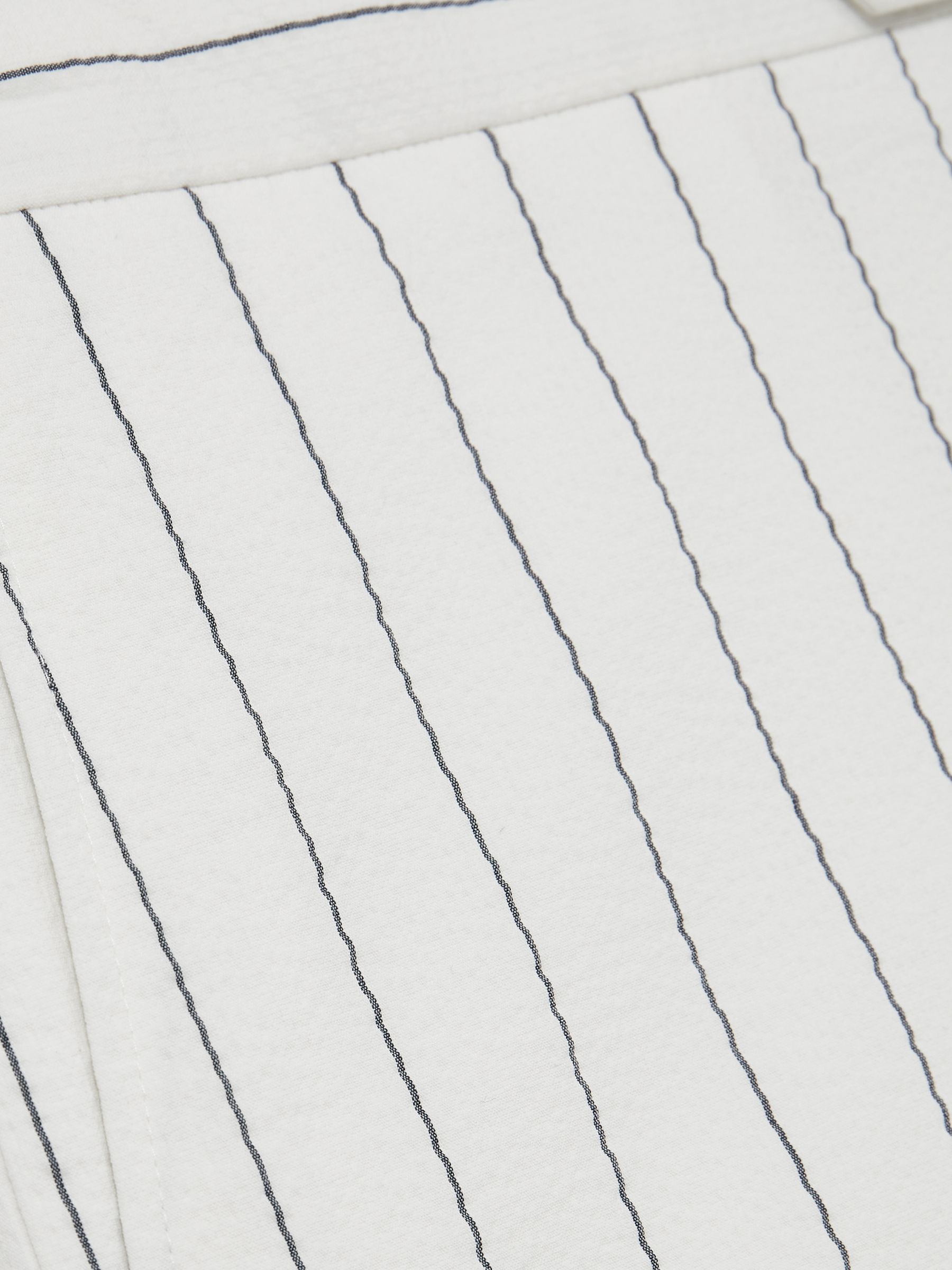 Cotton-Blend Pinstripe Shorts in White/Navy